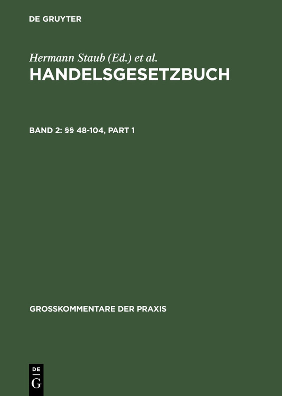 Cover image for §§ 48-104 ISBN 9783899494082