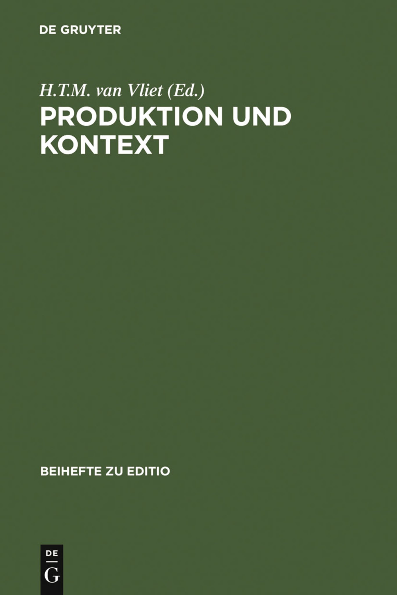 Cover image for Produktion und Kontext ISBN 9783484295131