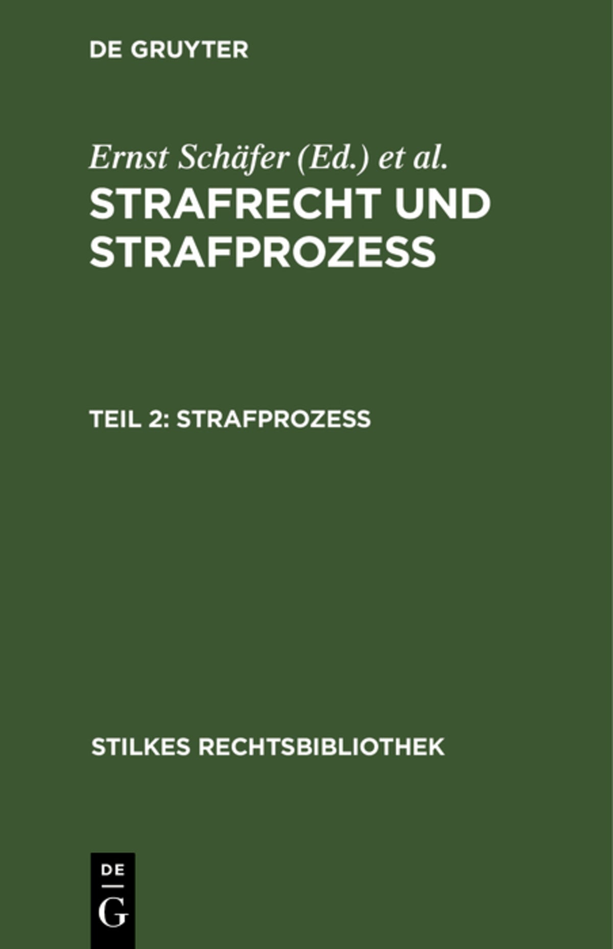 Cover image for Strafprozeß ISBN 9783112604595