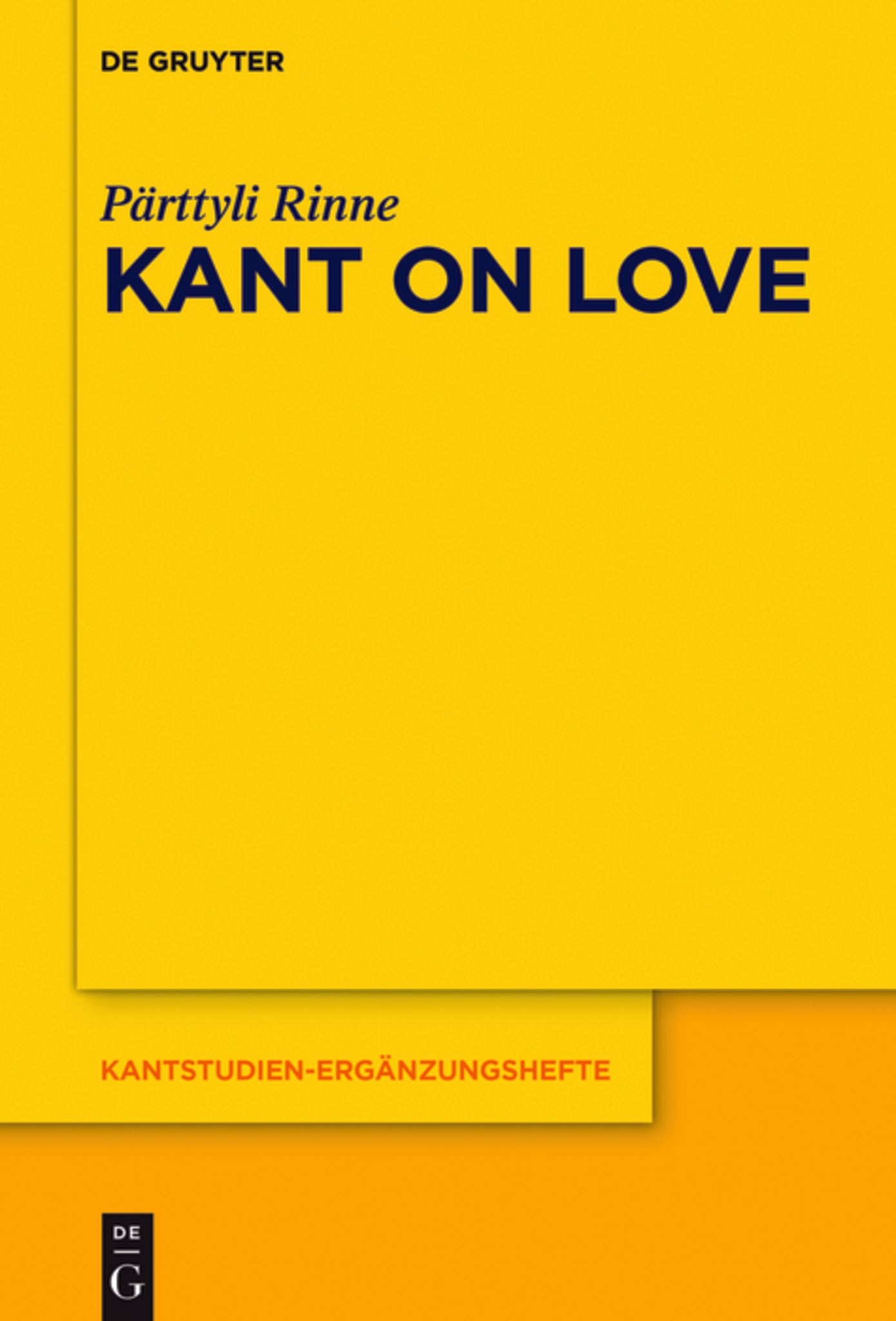 Cover image for Kant on Love ISBN 9783110543858