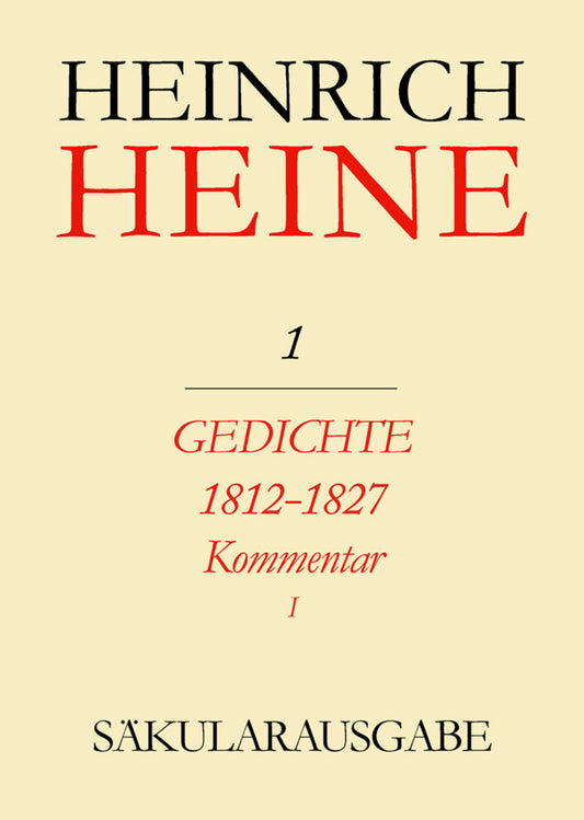 Gedichte 1812-1827. Kommentar