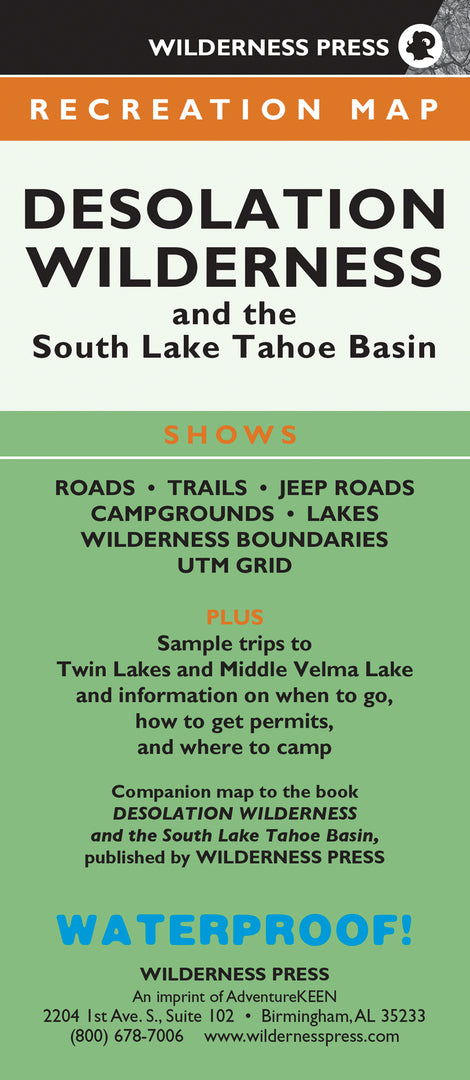 Cover image for MAP Desolation Wilderness and the South Lake Tahoe Basin ISBN 9781643590677