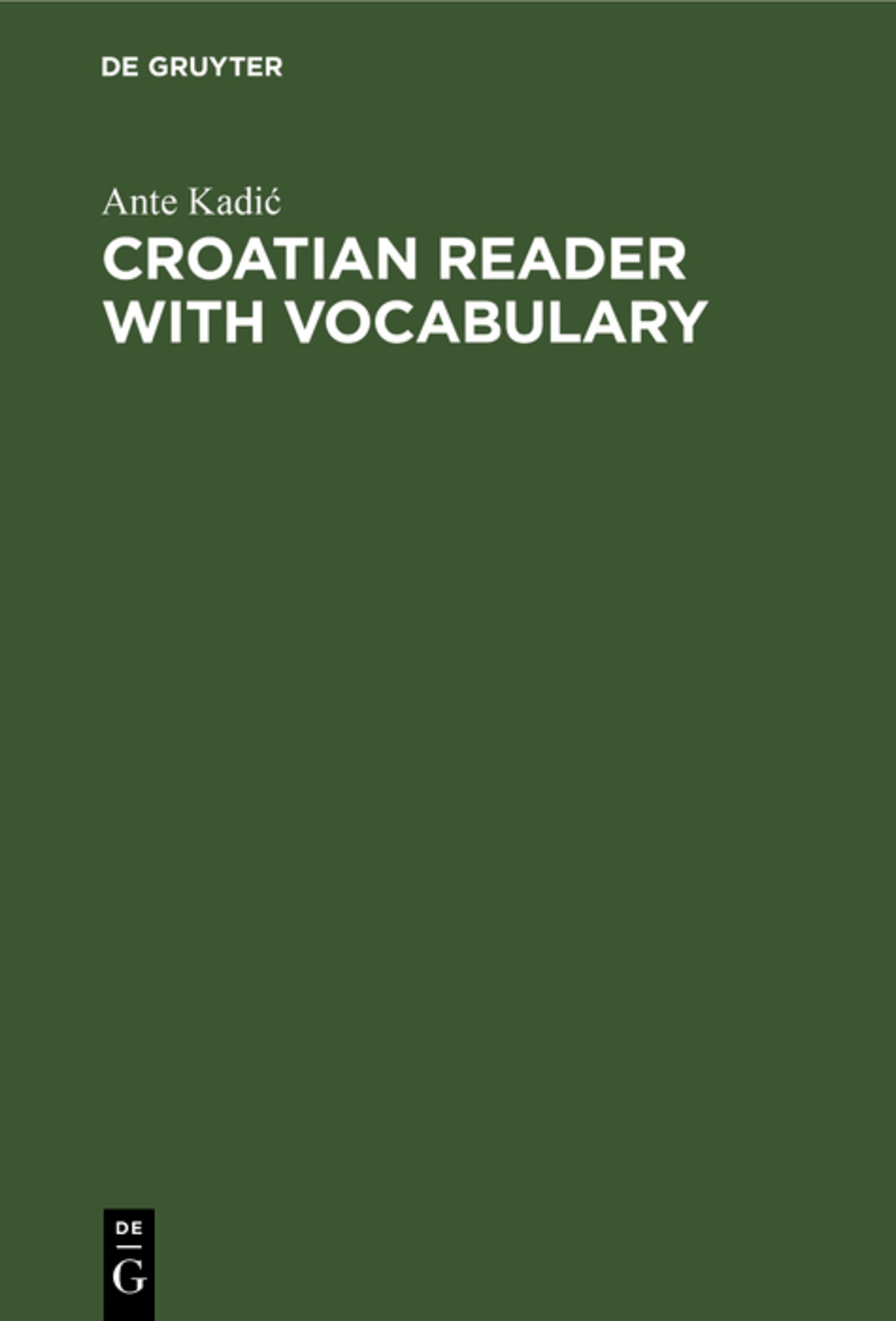 Cover image for Croatian Reader with Vocabulary ISBN 9783112305942