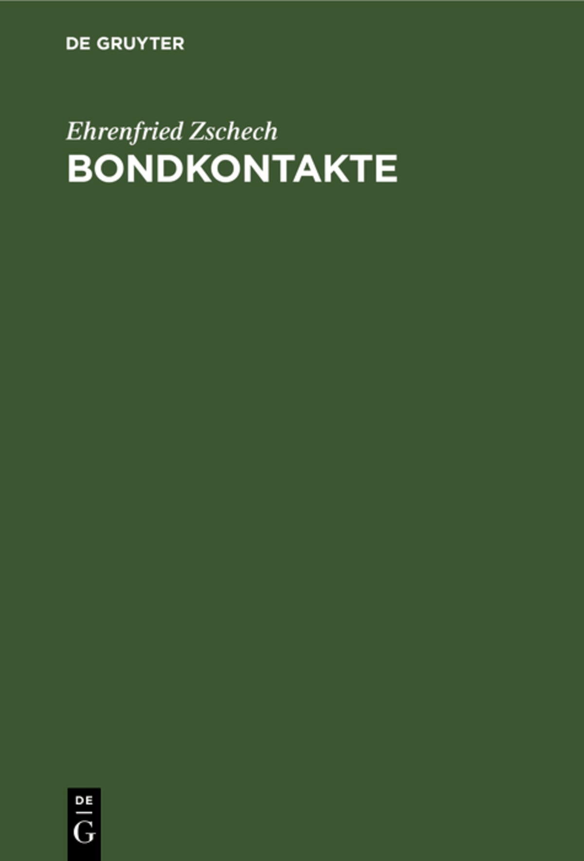 Cover image for Bondkontakte ISBN 9783112573273