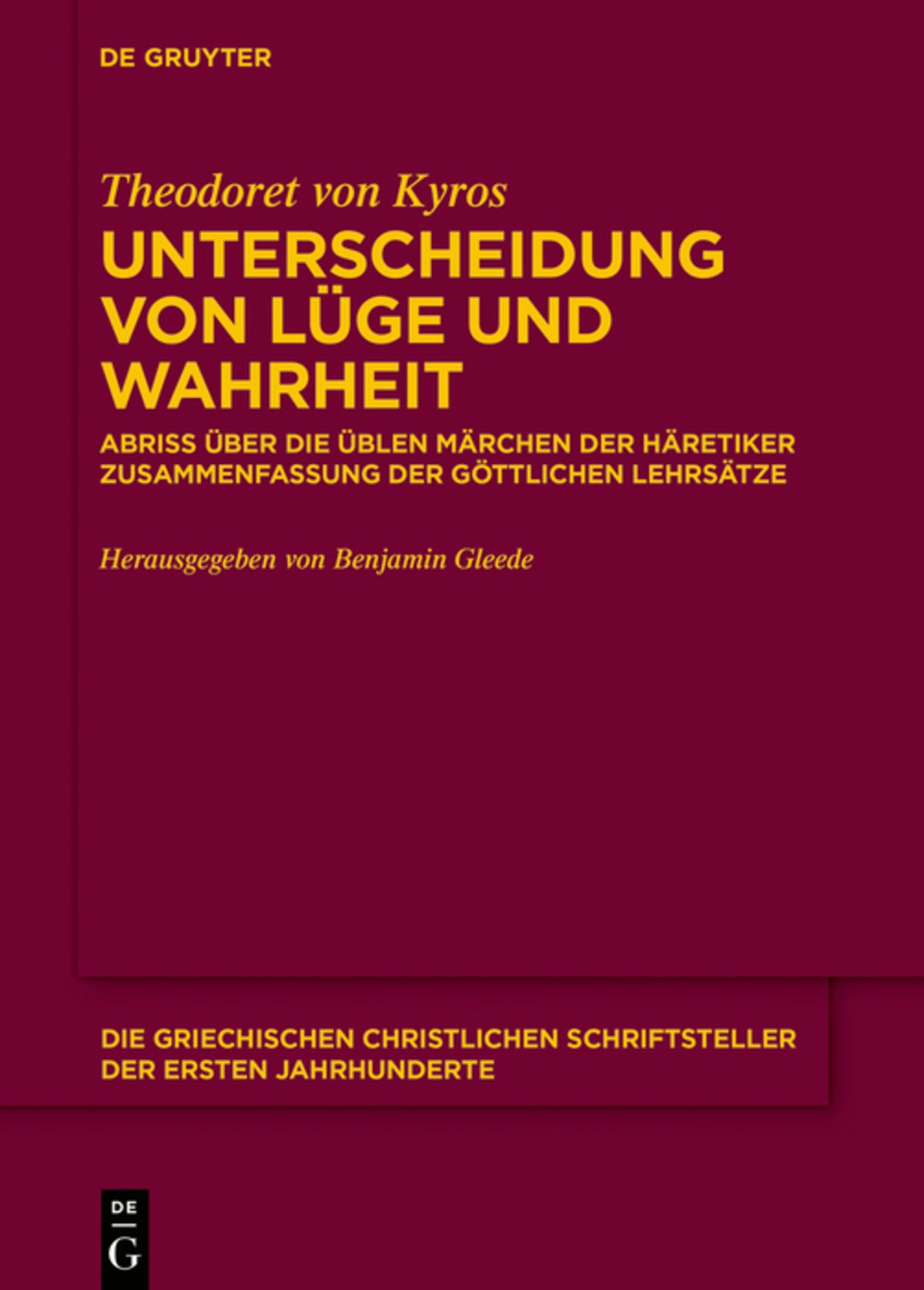 Cover image for Unterscheidung von Lüge und Wahrheit ISBN 9783110671360