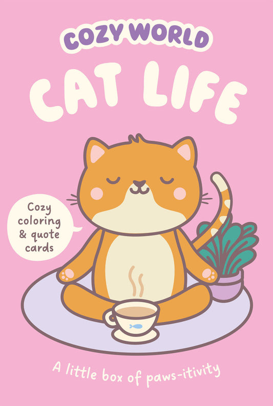 Cozy World: Cat Life Cozy Coloring & Quote Cards