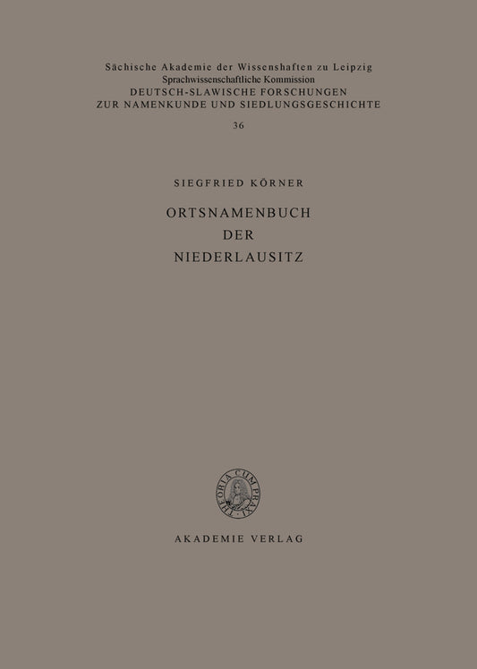 Ortsnamenbuch der Niederlausitz