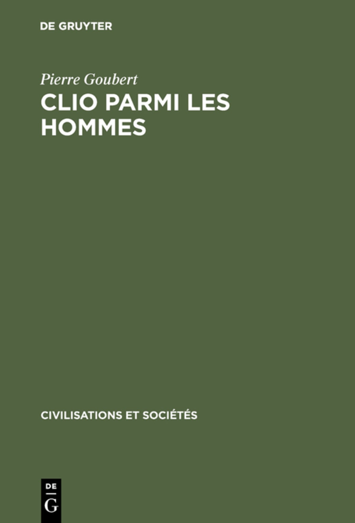 Cover image for Clio parmi les hommes ISBN 9783110985603