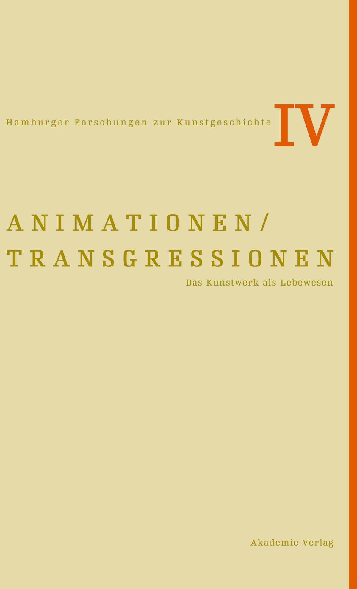 Cover image for Animationen / Transgressionen ISBN 9783050041575