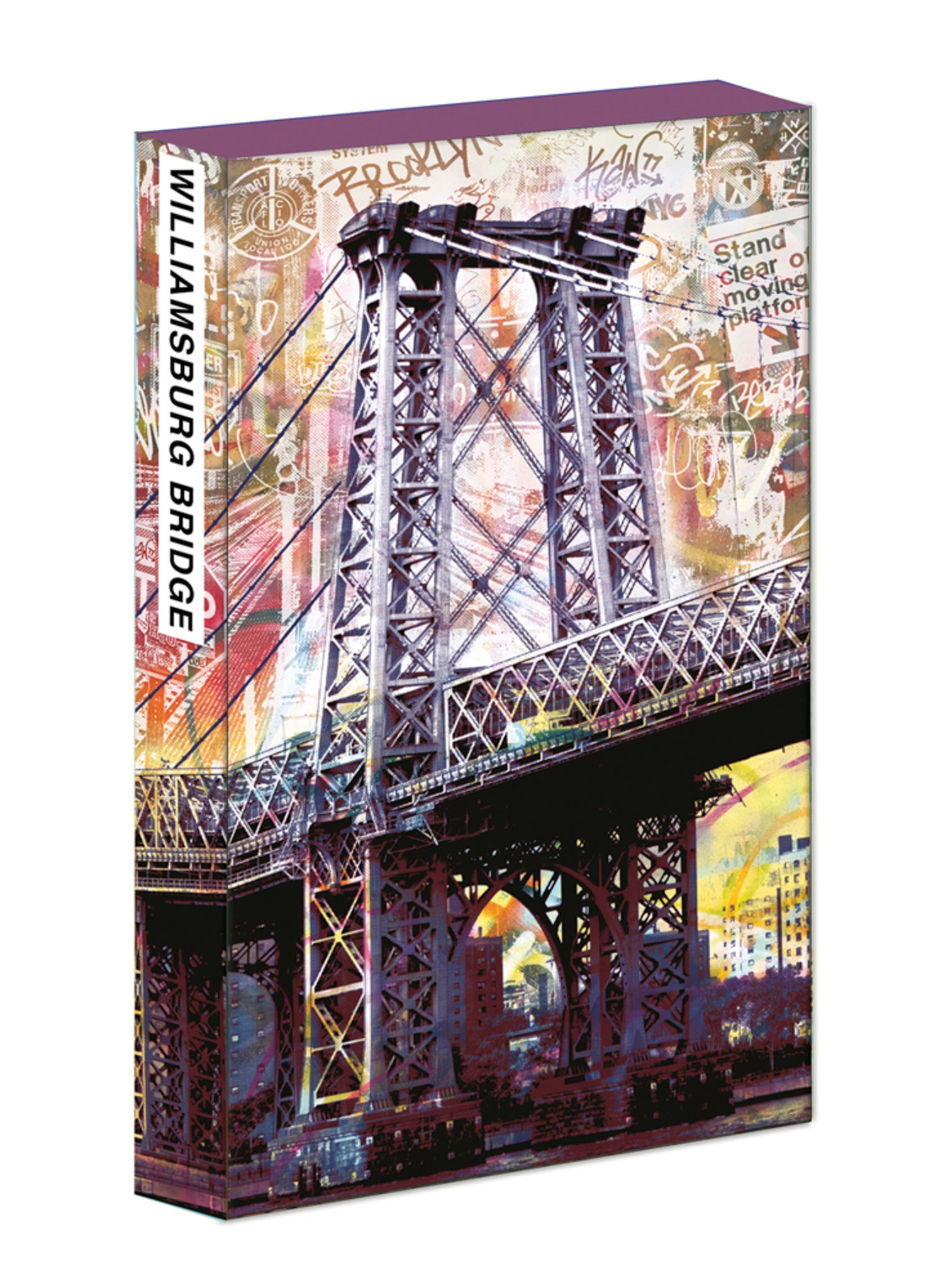 teNeues - 8-Pen Set: Williamsburg Bridge, 8 Ballpoint Pens, Sleek Paper Case, Magnetic Closure