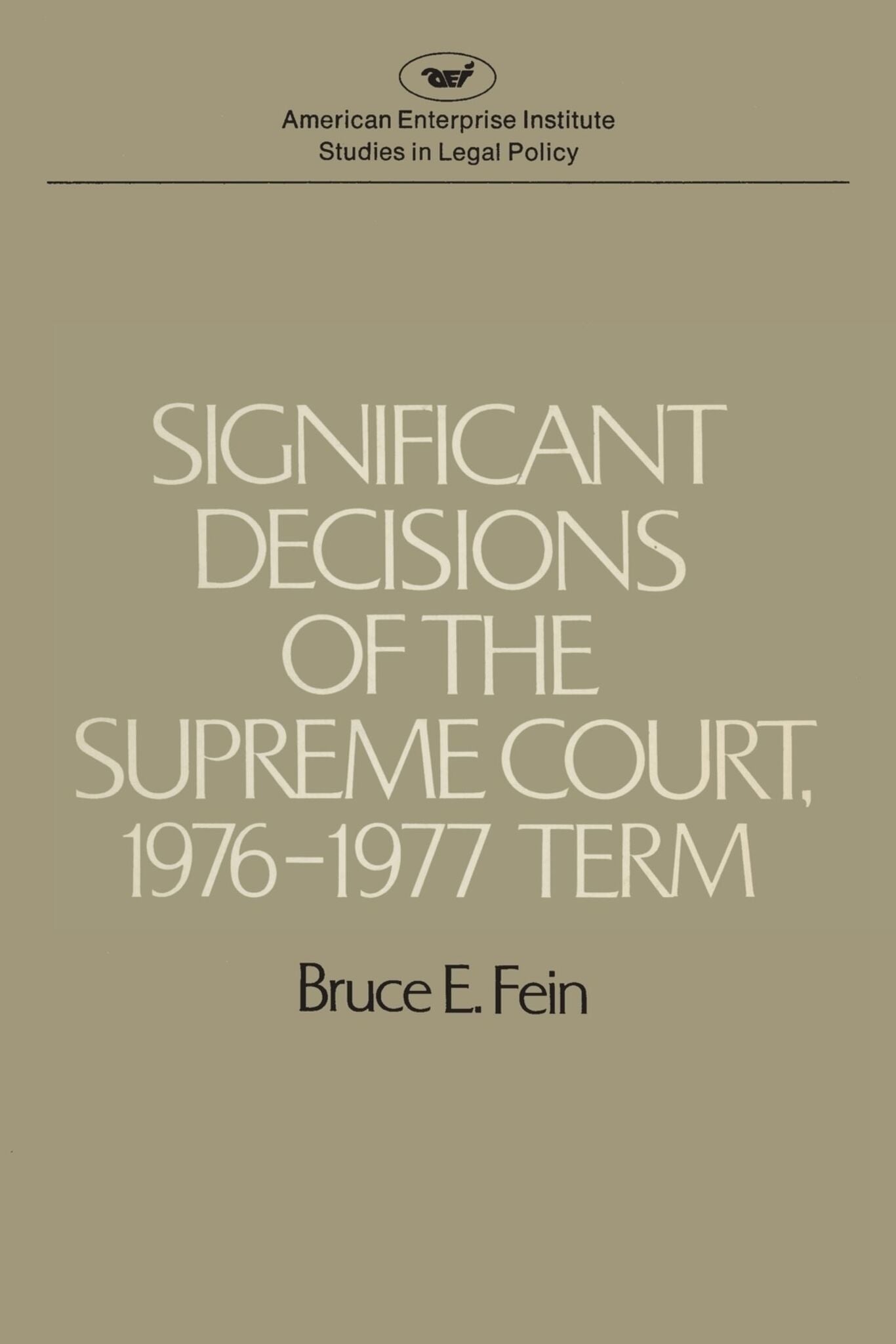 Cover image for Significant Decisions of the Supreme Court 1976-77 ISBN 9780844732893