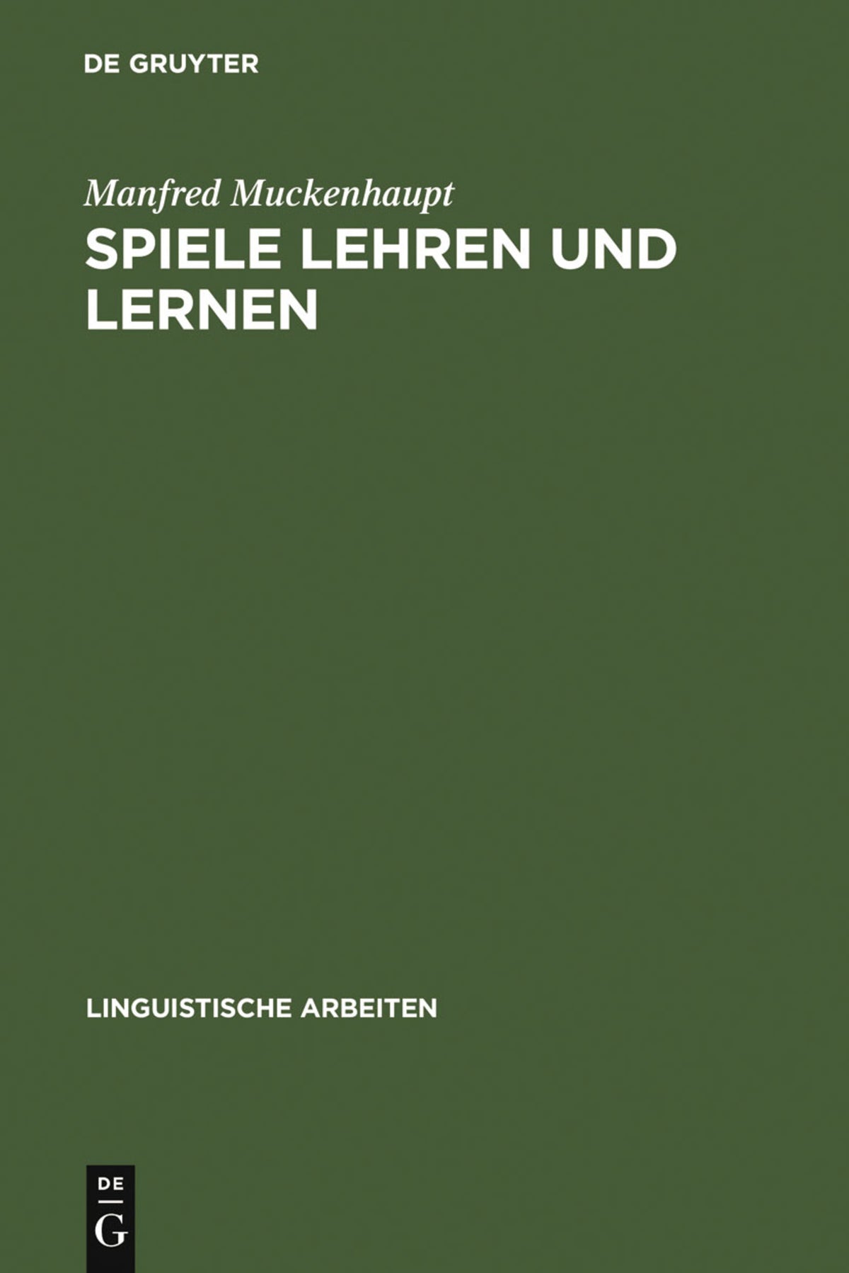 Cover image for Spiele lehren und lernen ISBN 9783484102521