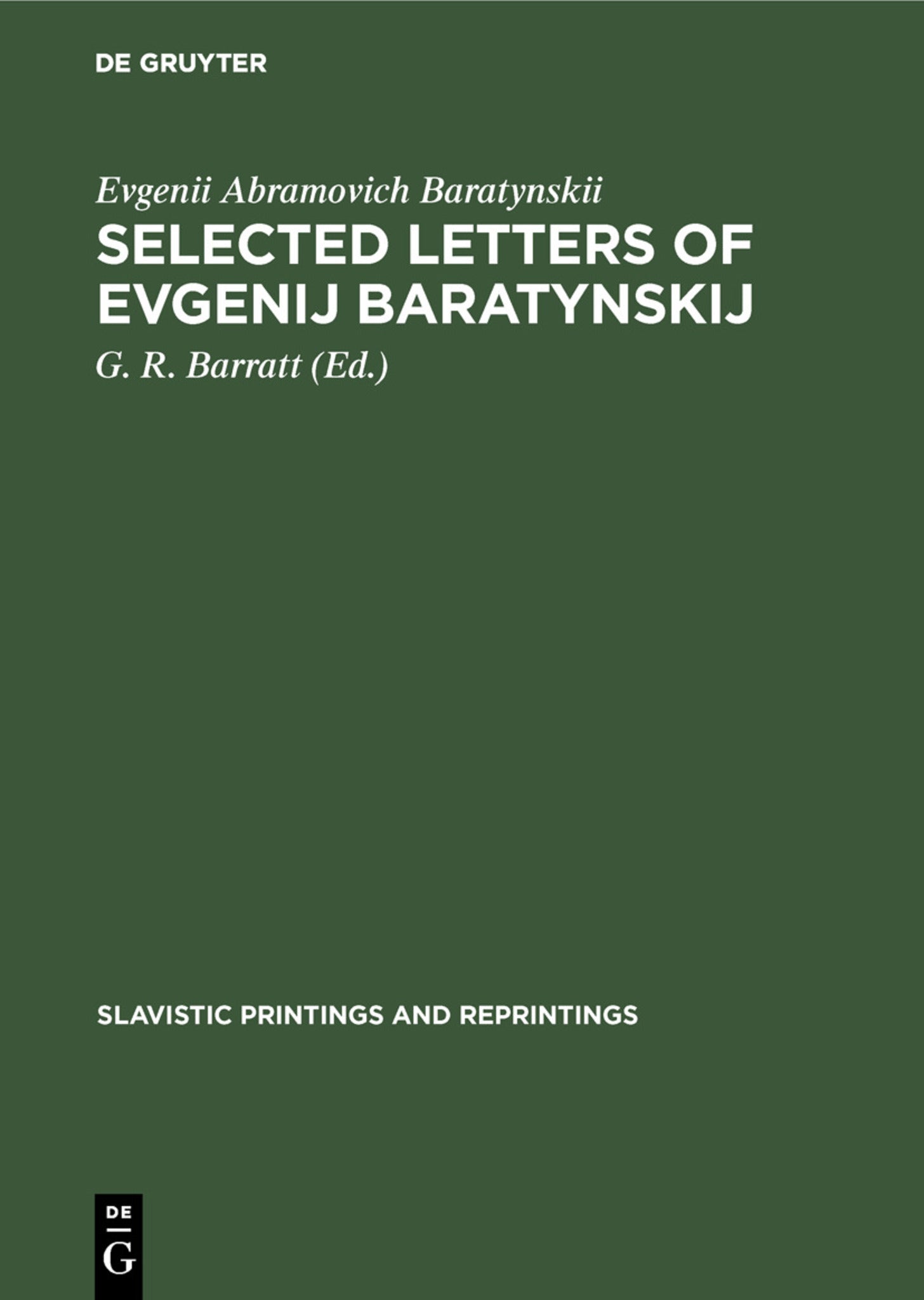 Selected letters of Evgenij Baratynskij