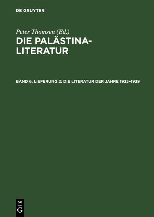 Die Literatur der Jahre 1935–1939