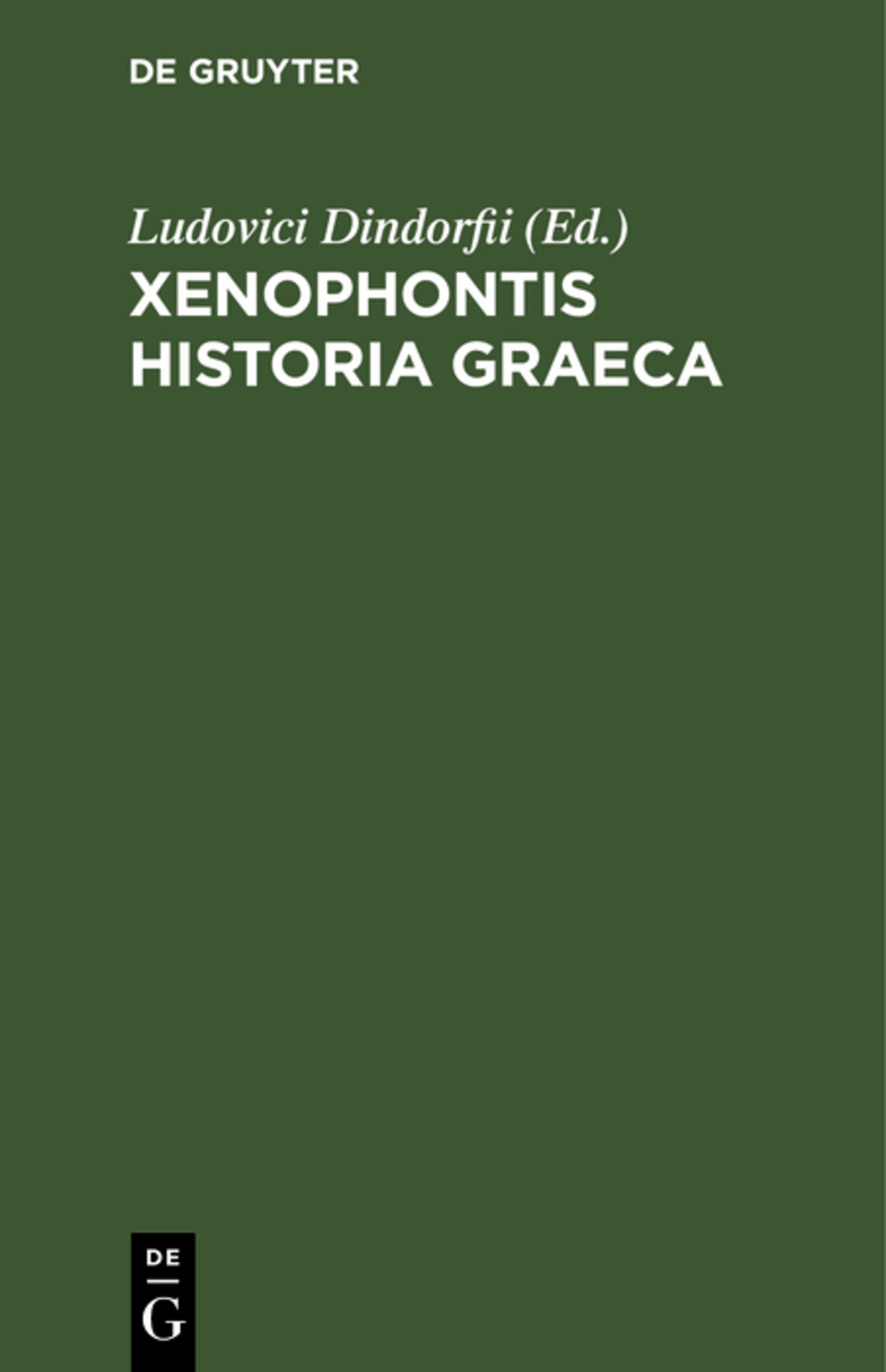 Cover image for Xenophontis Historia Graeca ISBN 9783112626054
