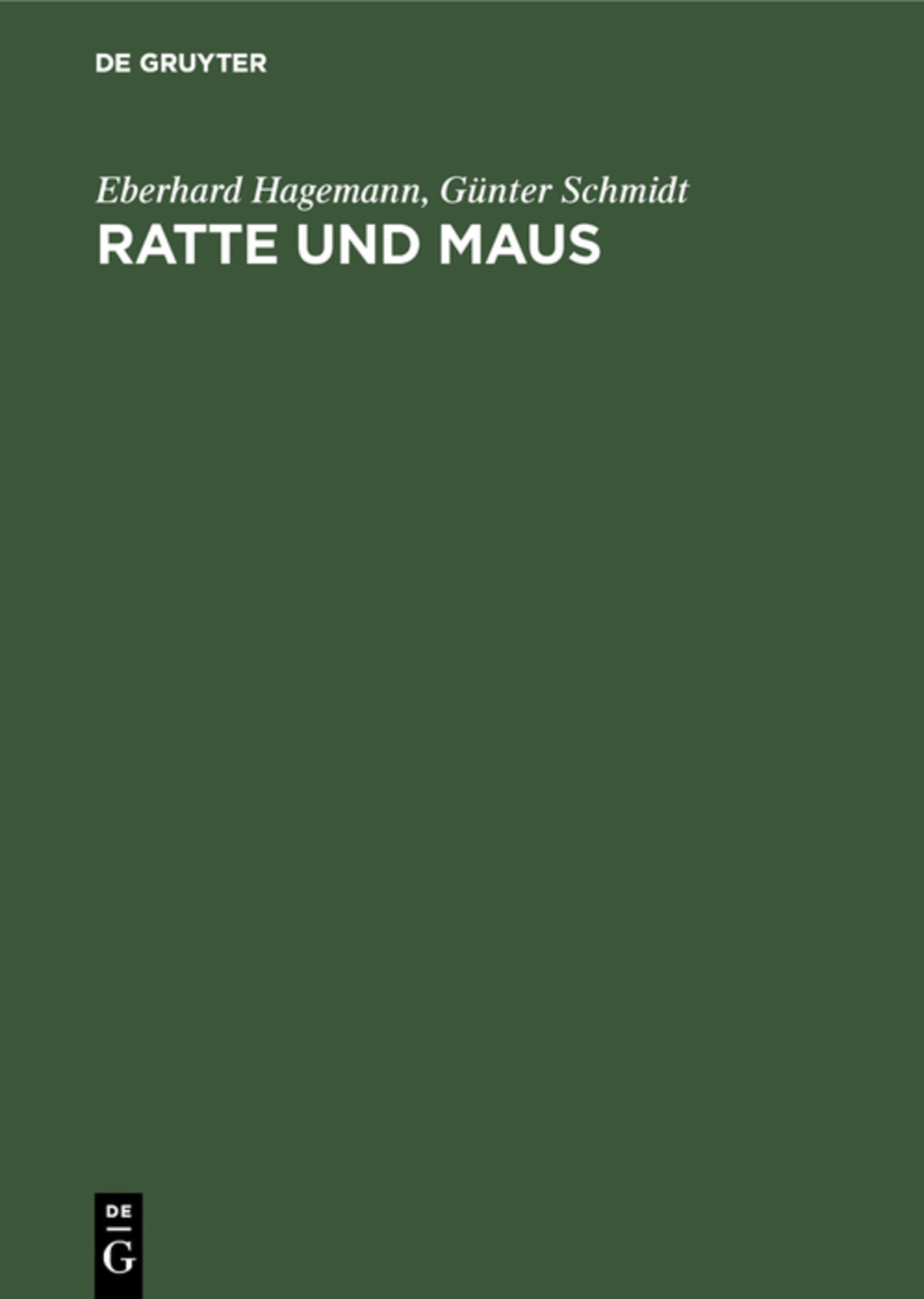 Cover image for Ratte und Maus ISBN 9783111098340