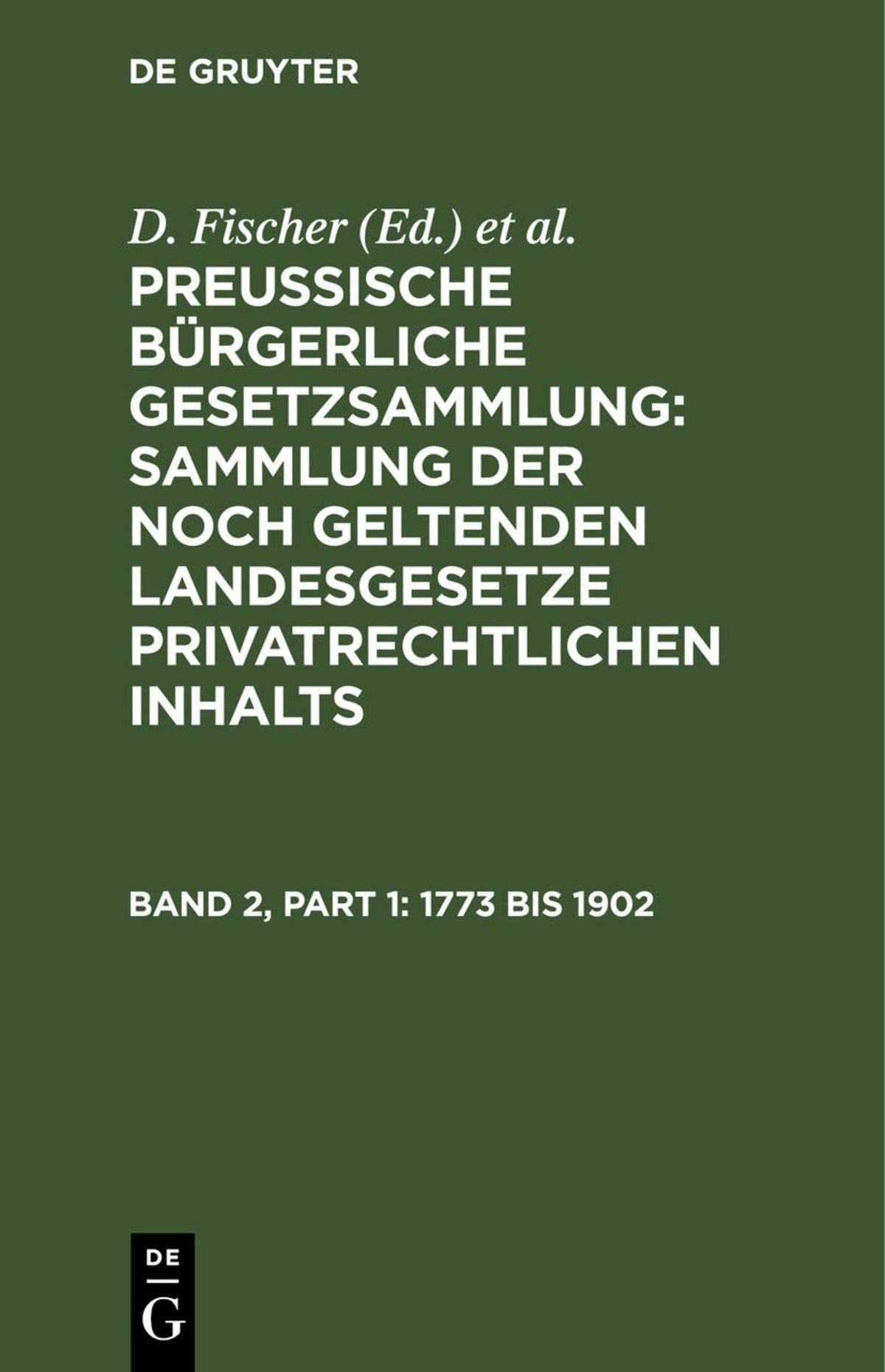 Cover image for 1773 bis 1902 ISBN 9783112677858