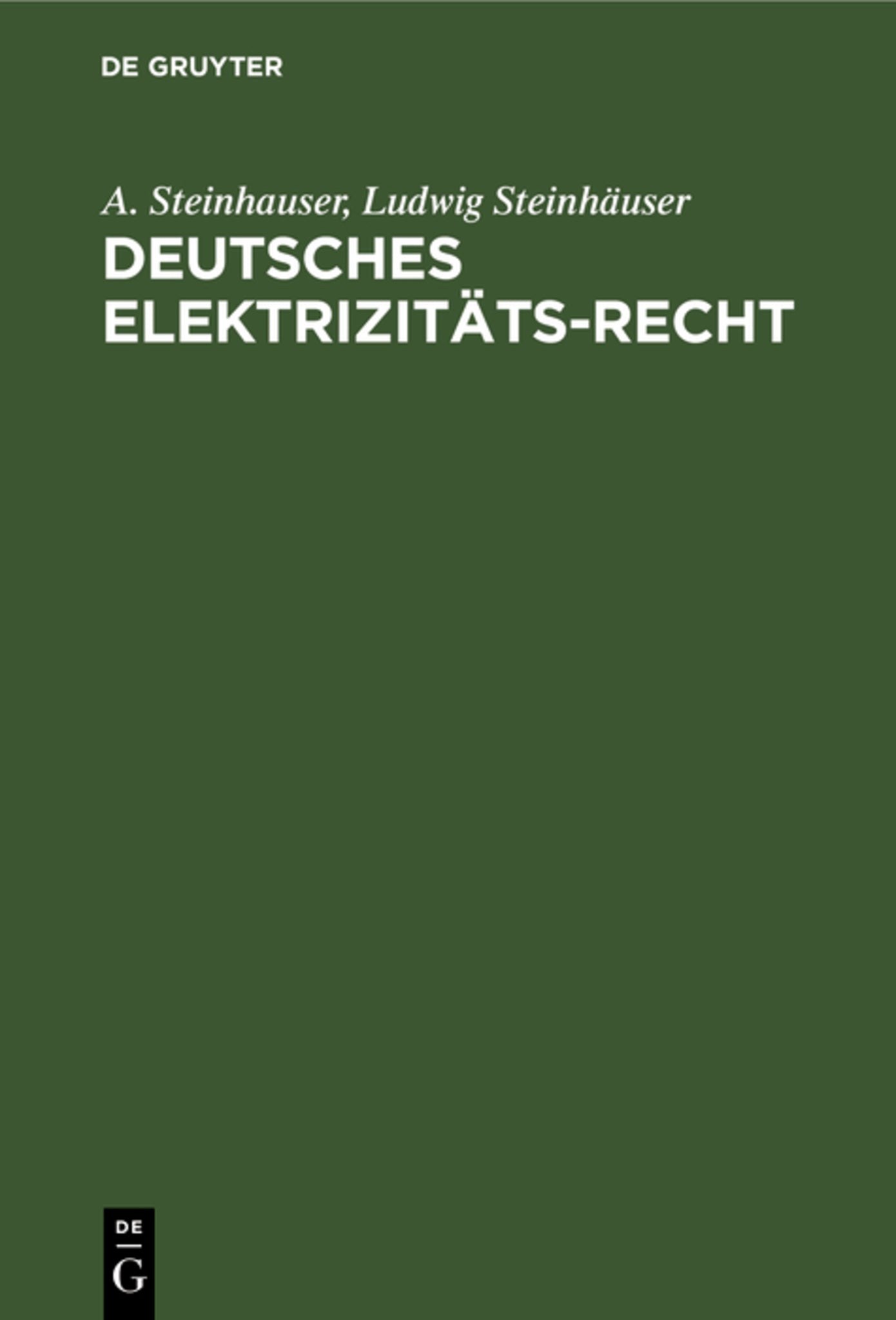 Cover image for Deutsches Elektrizitäts-Recht ISBN 9783112600337