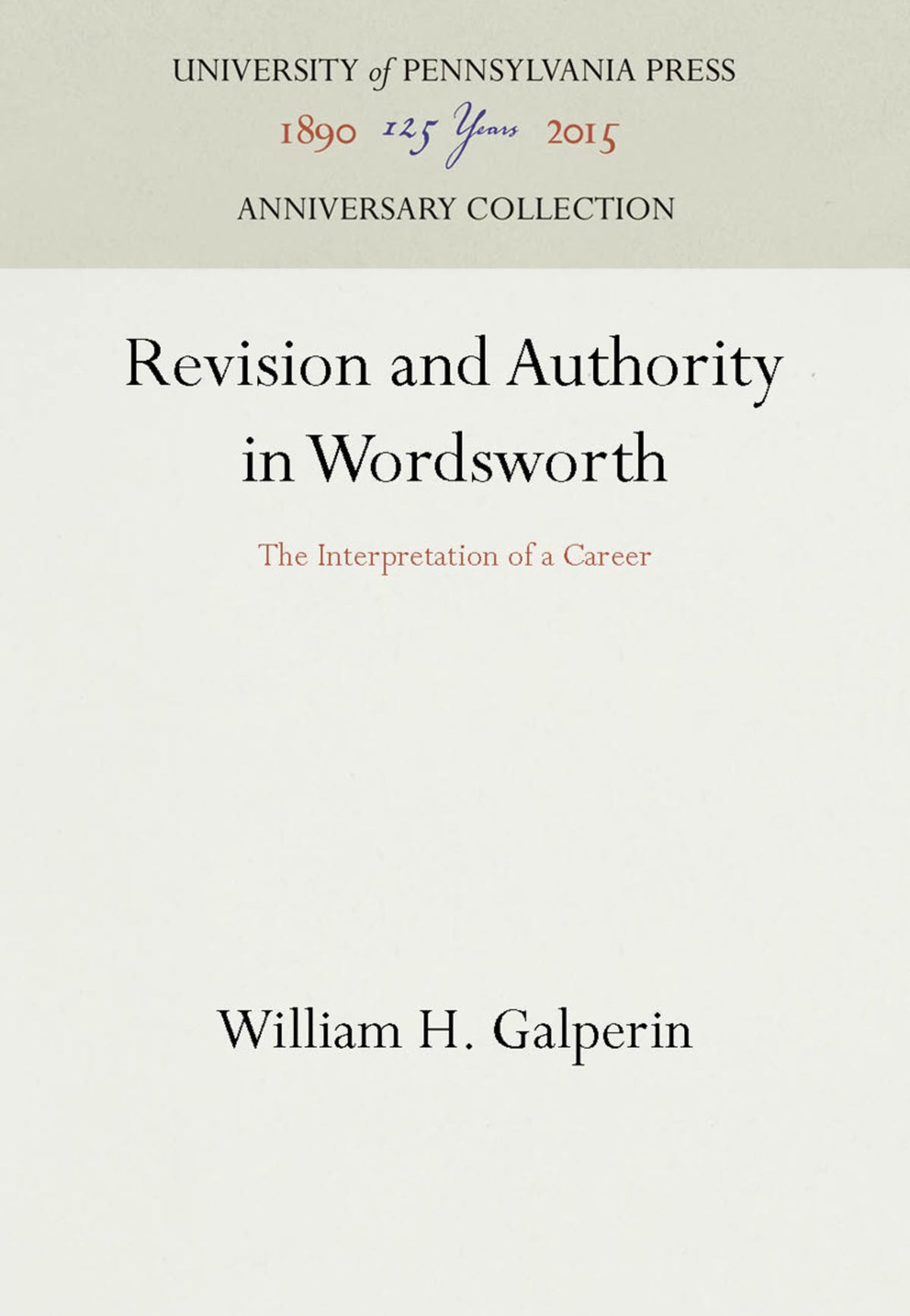 Revision and Authority in Wordsworth