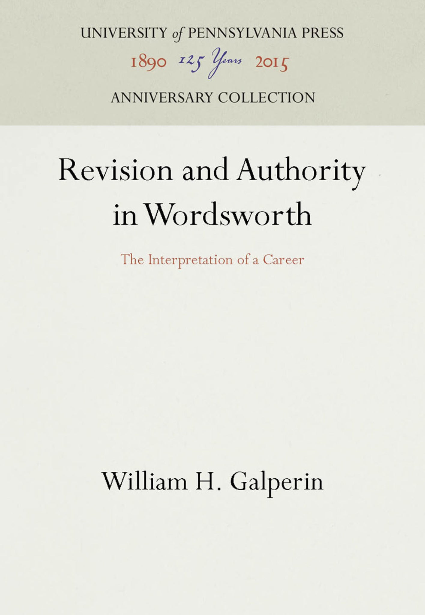Revision and Authority in Wordsworth