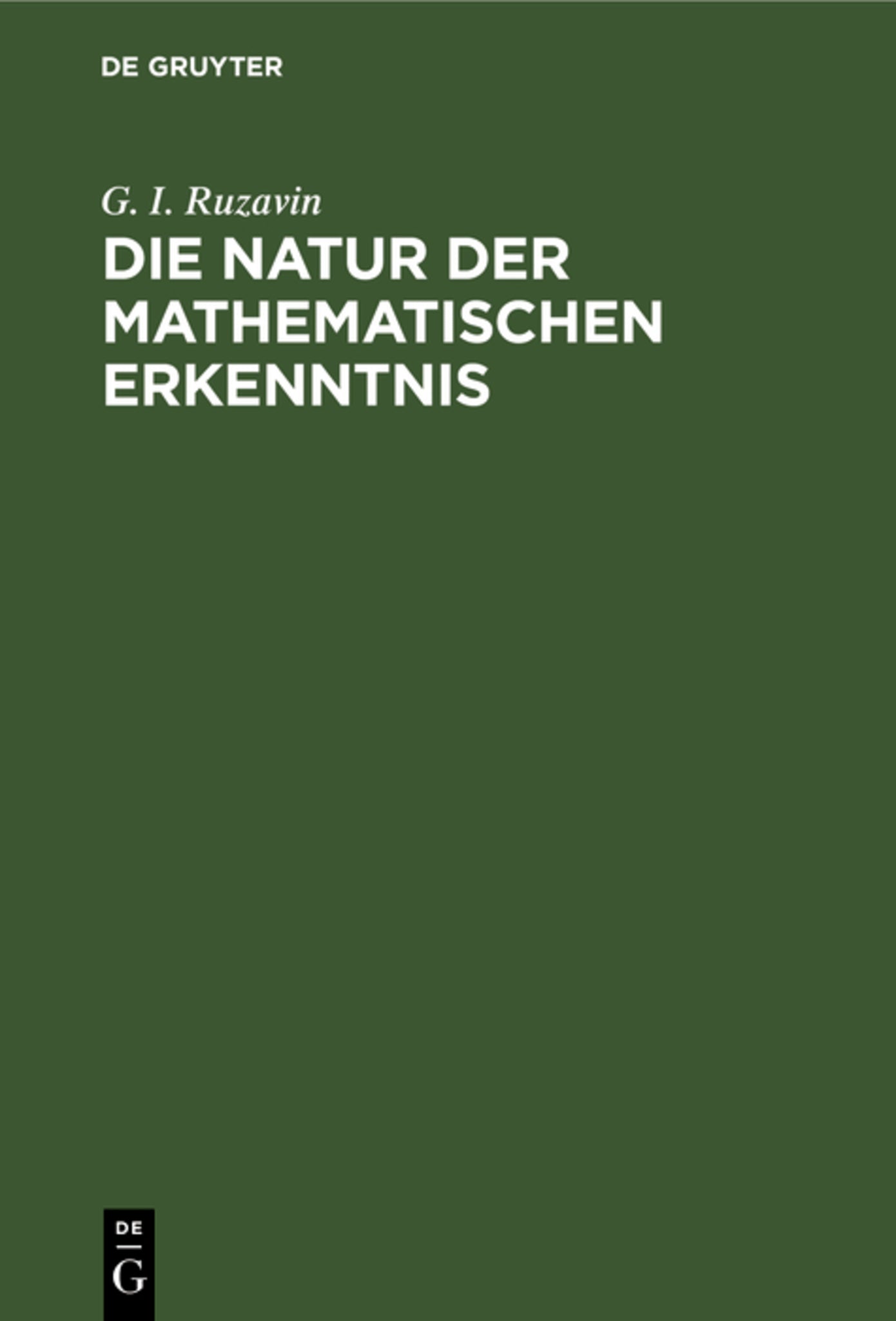 Die Natur der mathematischen Erkenntnis
