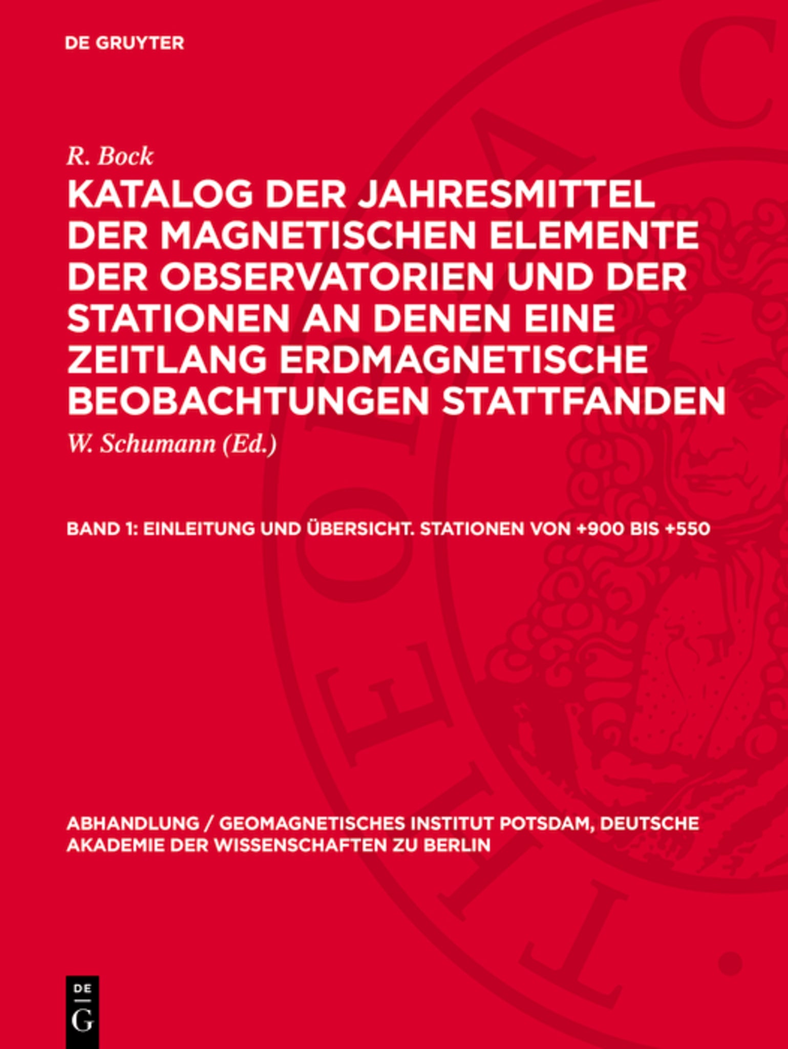 Einleitung und Übersicht. Stationen von +900 bis +550