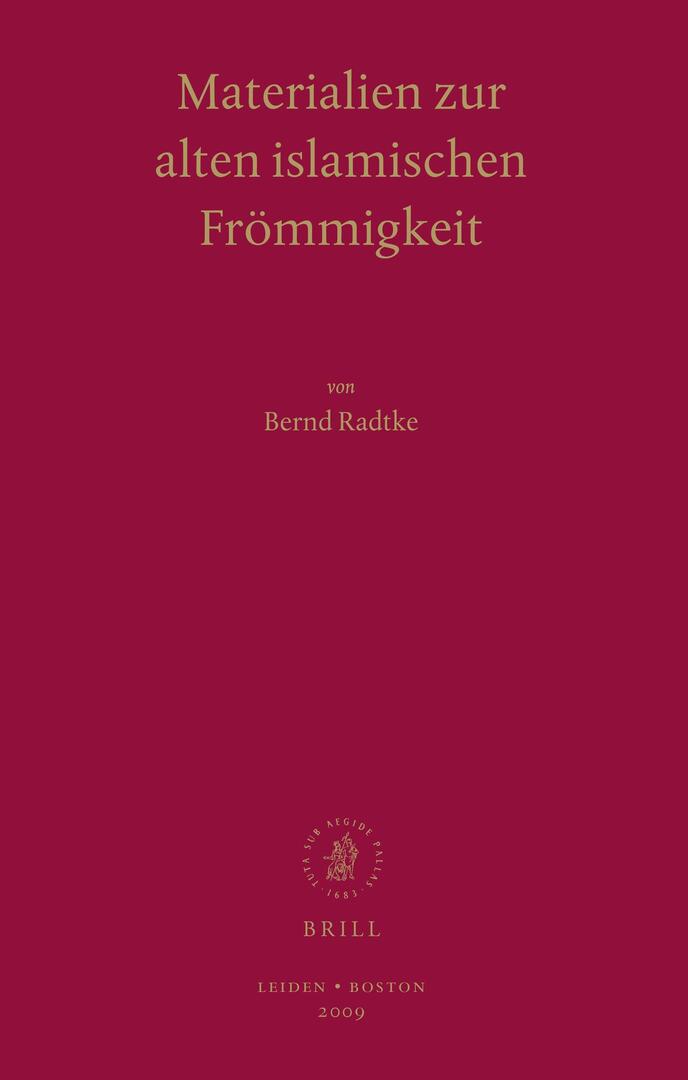 Cover image for Materialien zur alten islamischen Frömmigkeit ISBN 9789004169463