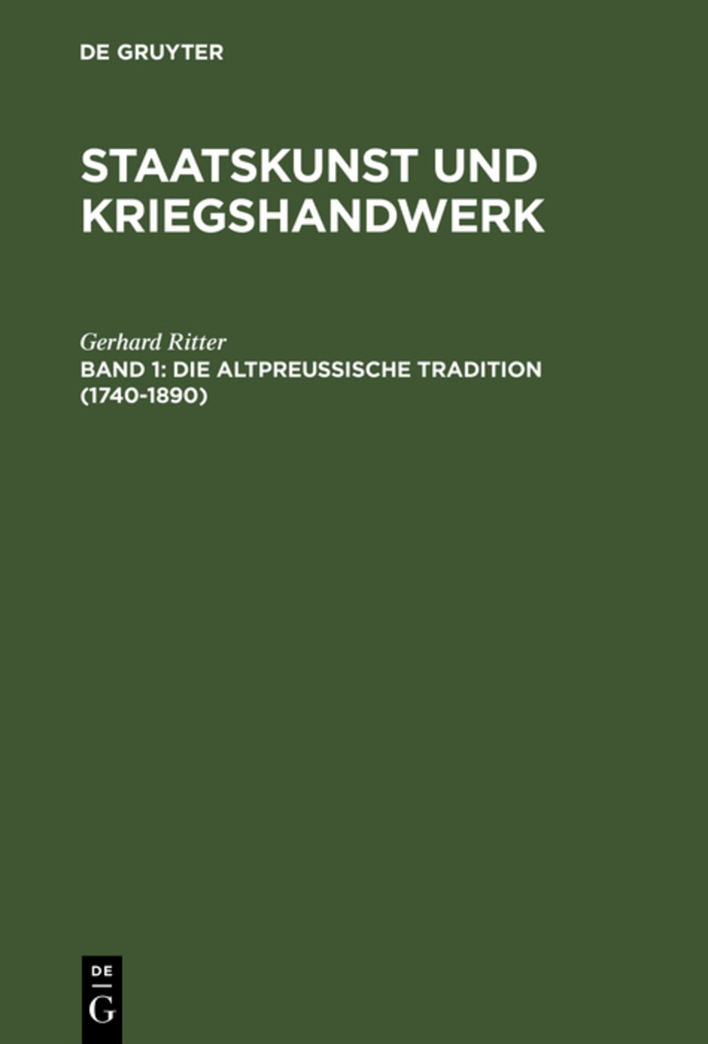 Die altpreußische Tradition (1740–1890)