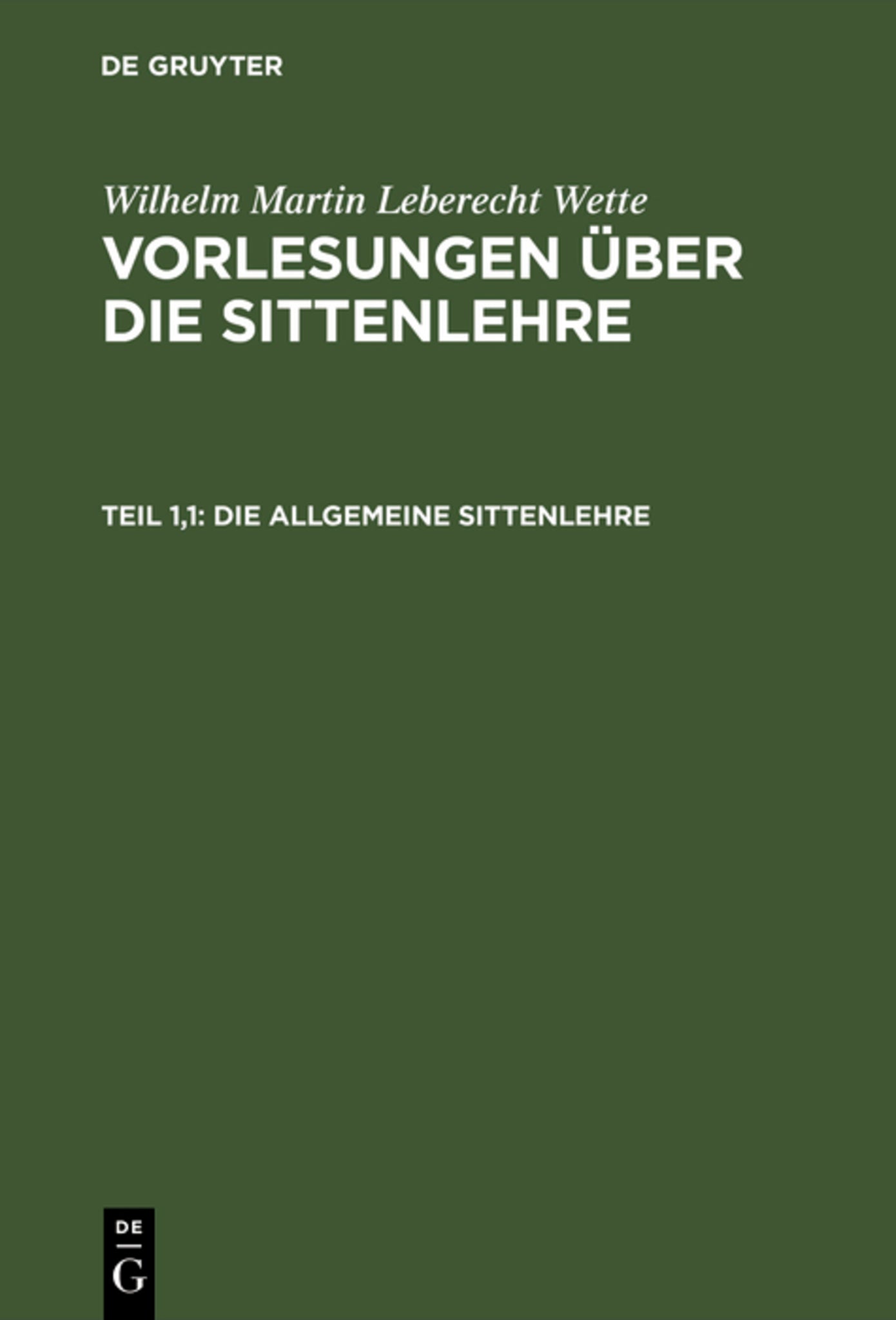 Die allgemeine Sittenlehre