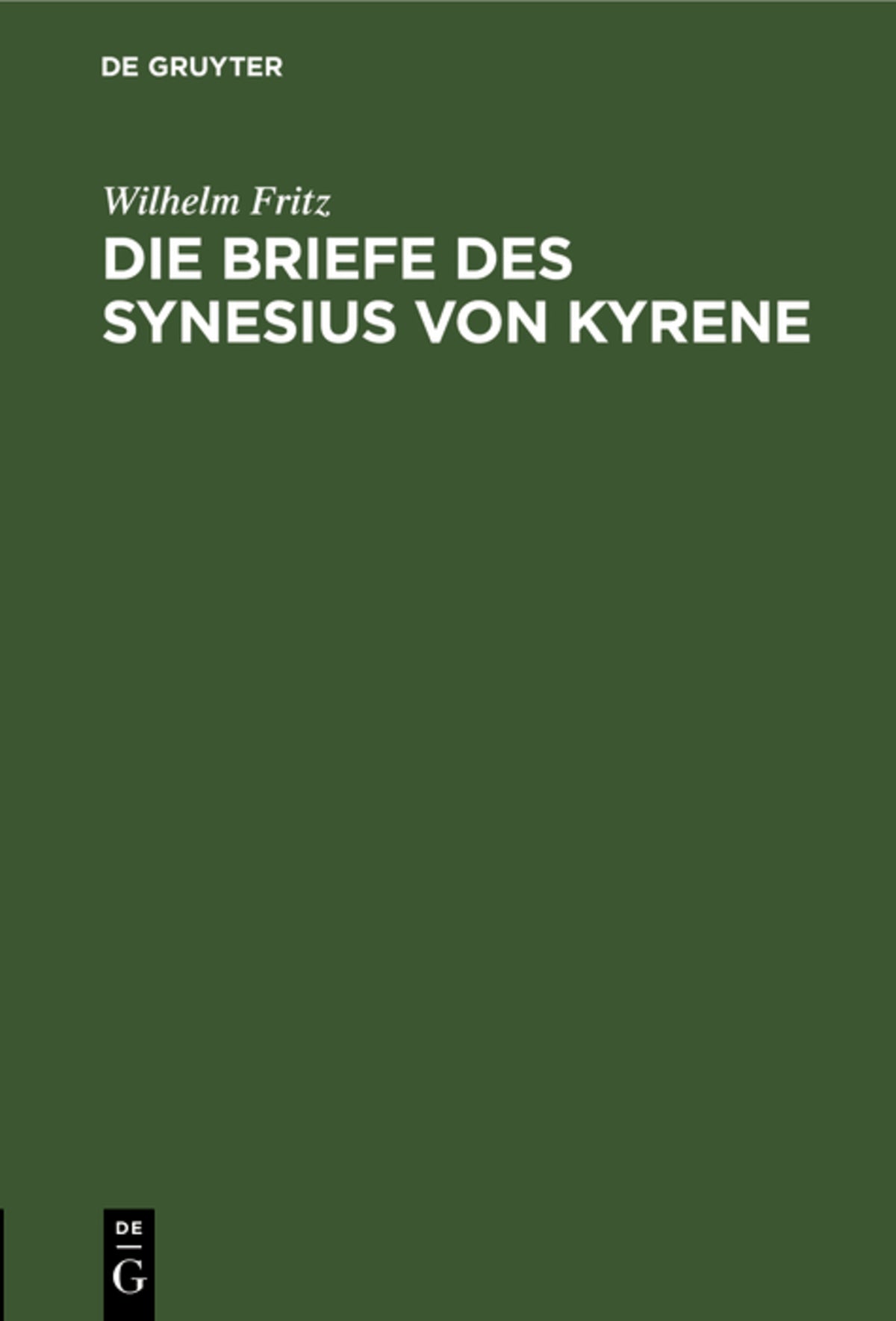 Cover image for Die Briefe des Synesius von Kyrene ISBN 9783112326275