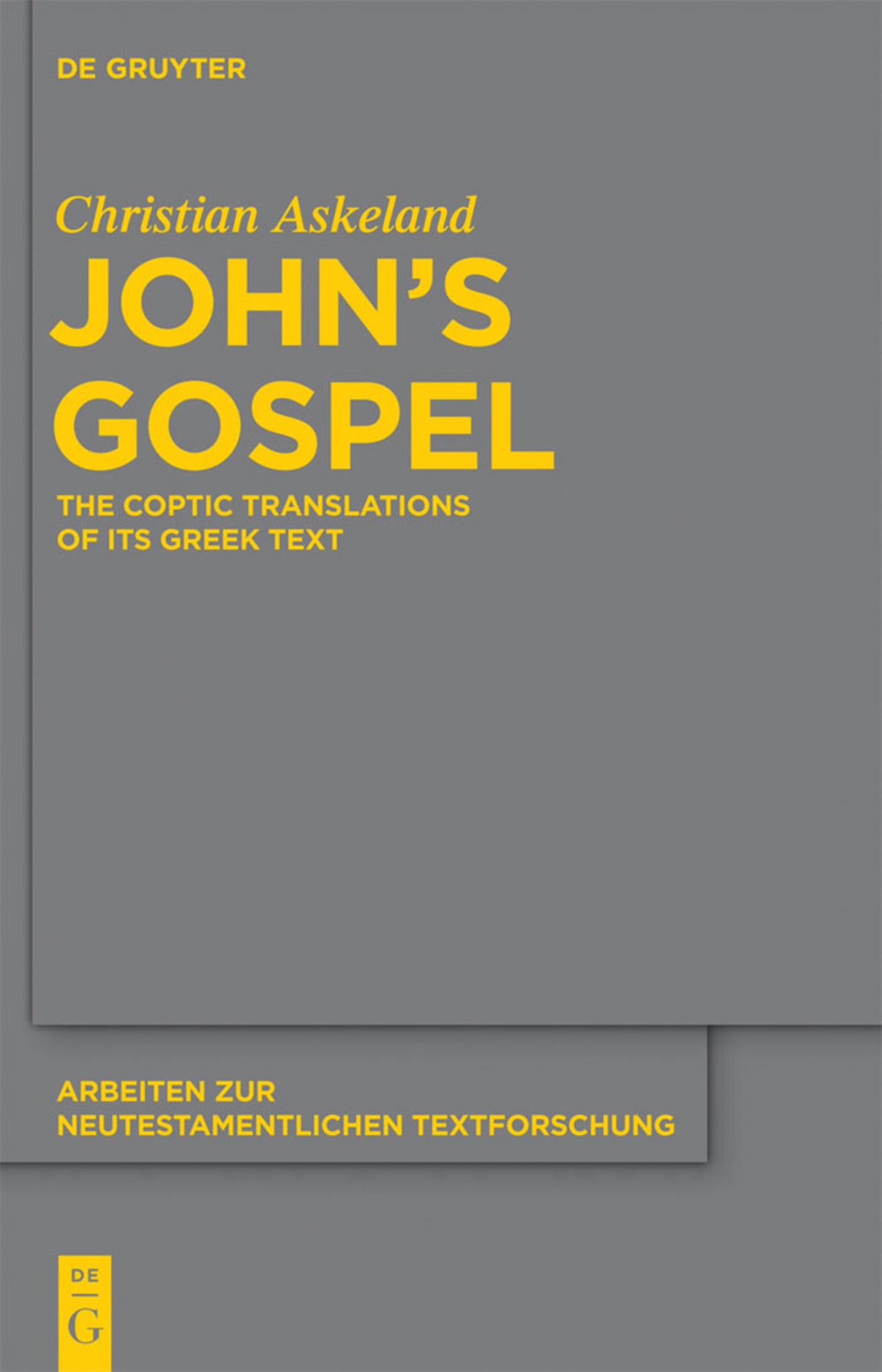 Cover image for John's Gospel ISBN 9783110281385