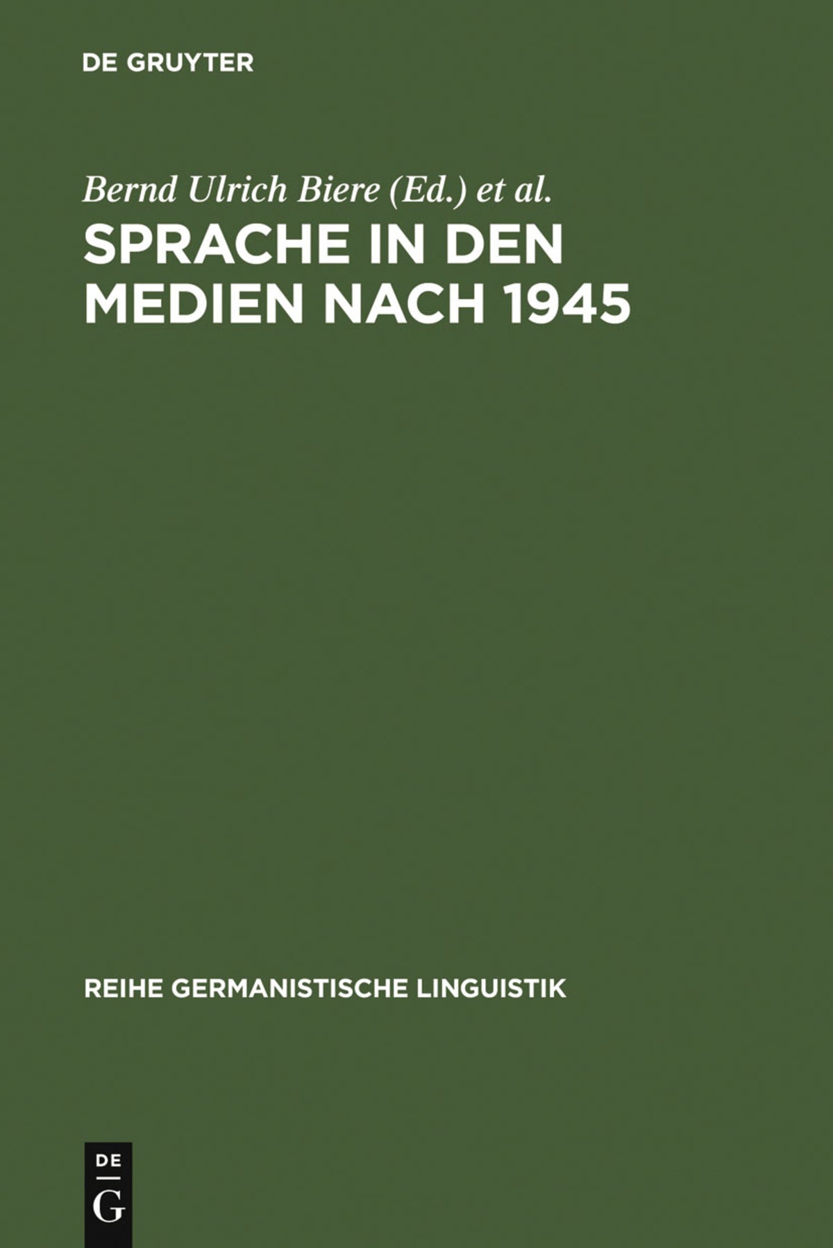 Cover image for Sprache in den Medien nach 1945 ISBN 9783484311350