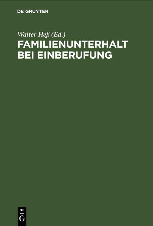 Familienunterhalt bei Einberufung