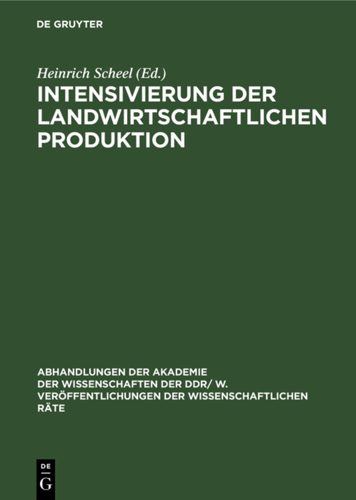 Cover image for Intensivierung der landwirtschaftlichen Produktion ISBN 9783112542330