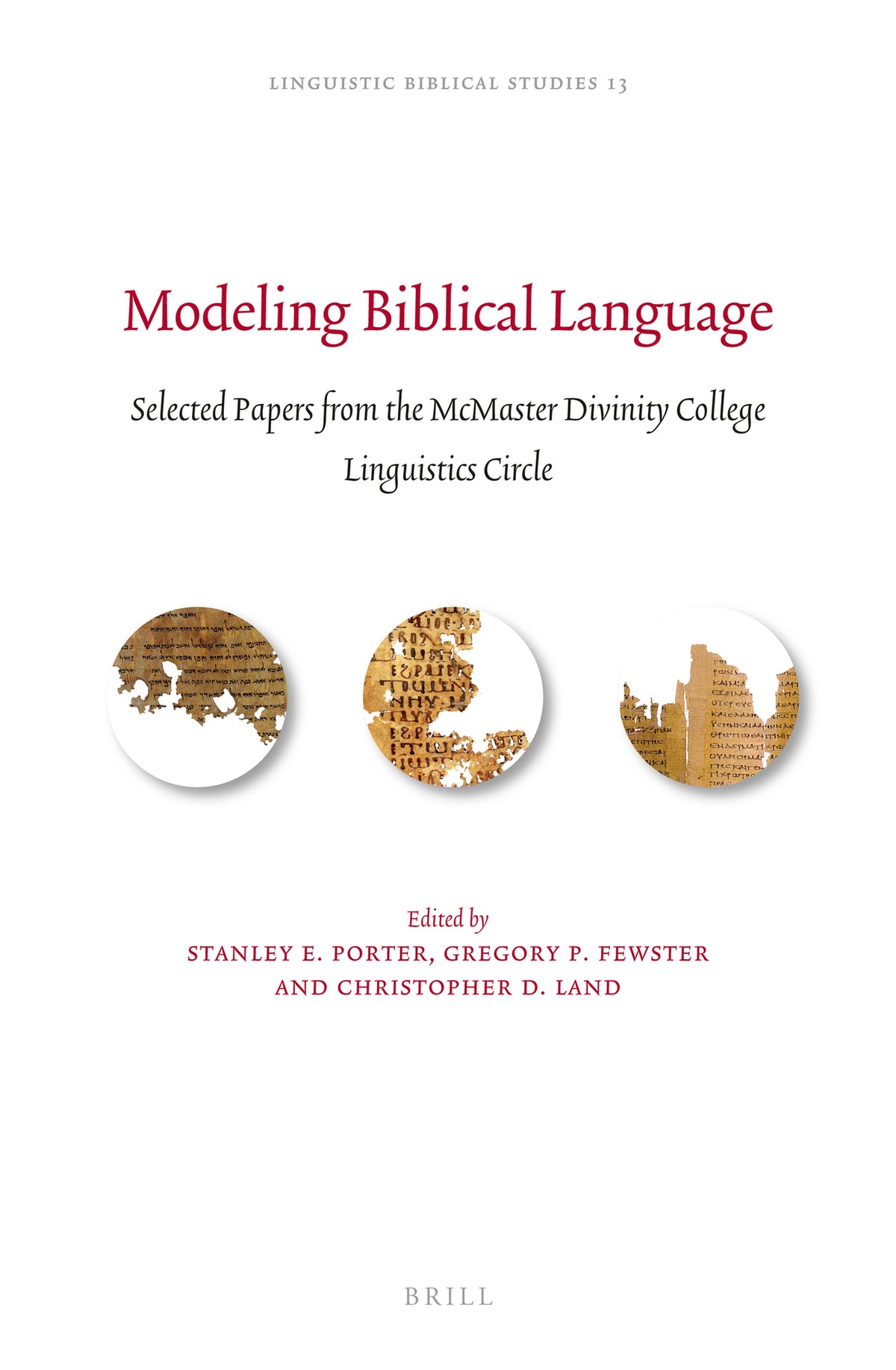 Cover image for Modeling Biblical Language ISBN 9789004309265