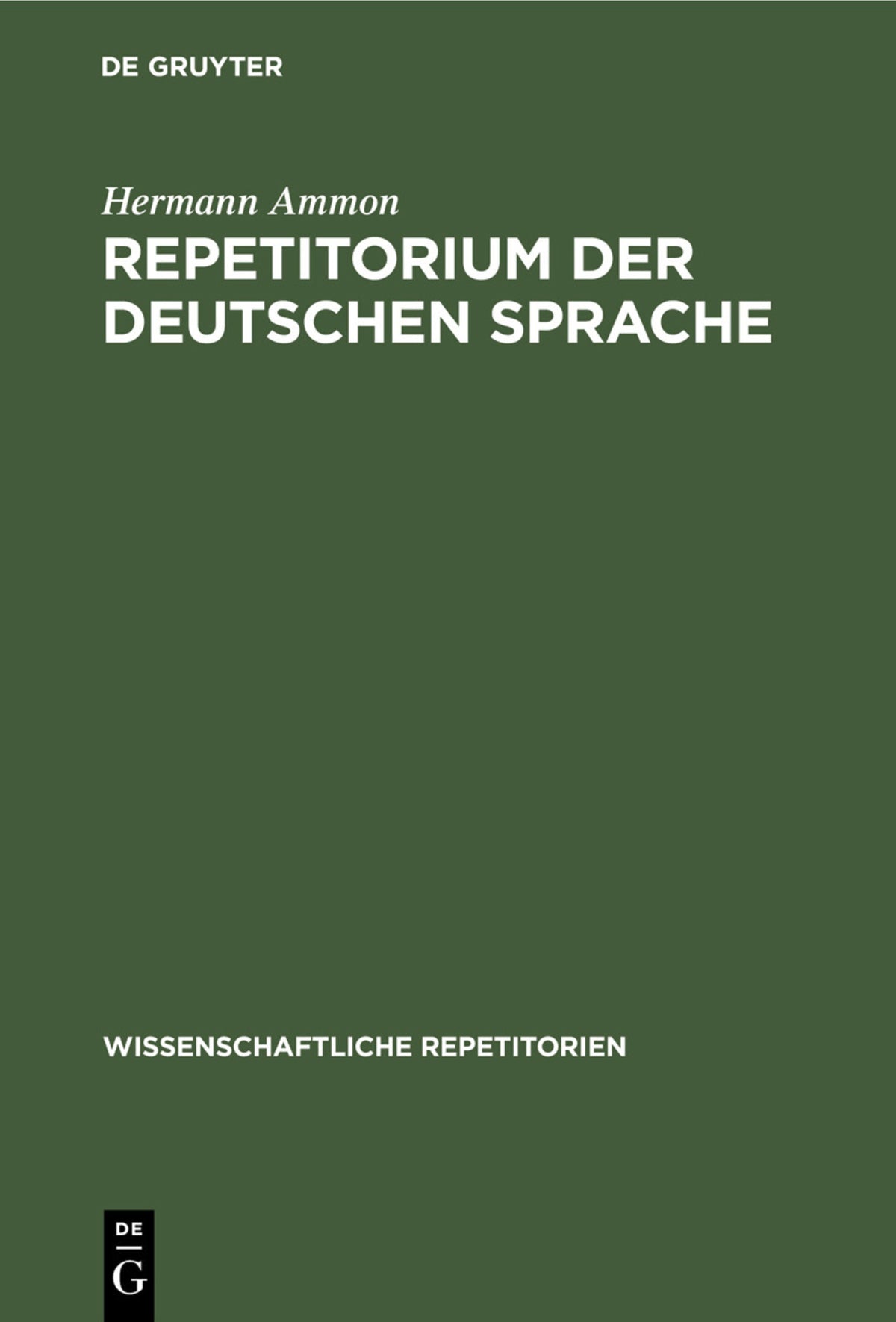 Cover image for Repetitorium der deutschen Sprache ISBN 9783112431832