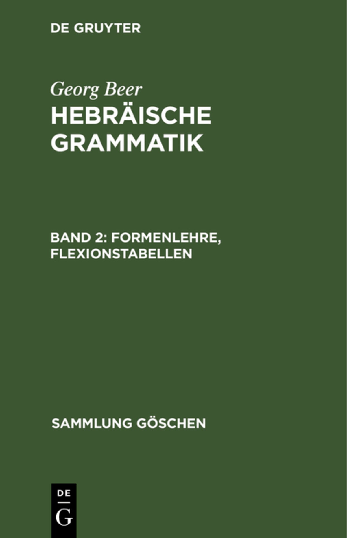 Cover image for Formenlehre, Flexionstabellen ISBN 9783111009650