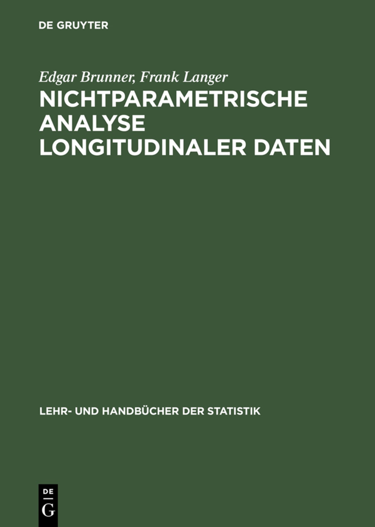 Cover image for Nichtparametrische Analyse longitudinaler Daten ISBN 9783486249156