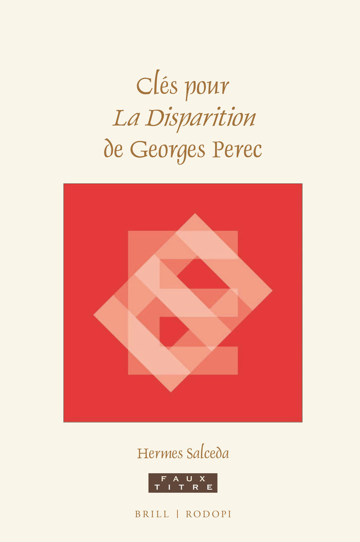 Cover image for Clés pour La Disparition de Georges Perec ISBN 9789004368750