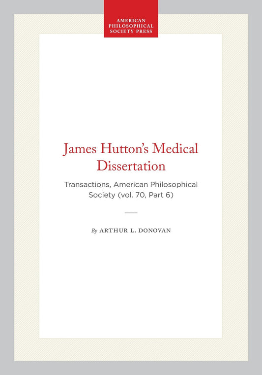 James Hutton’s Medical Dissertation