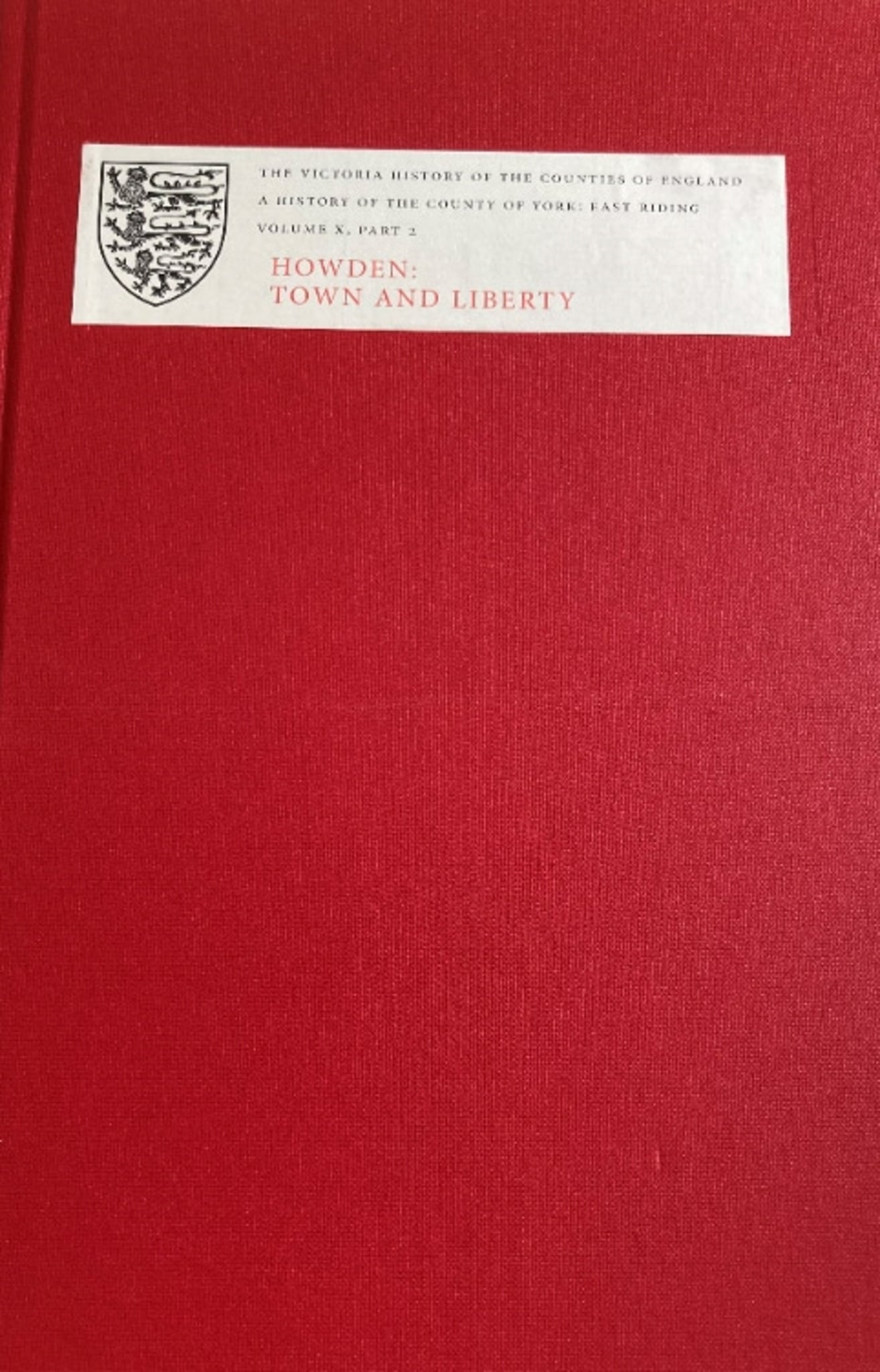 Cover image for A History of the County of York: East Riding ISBN 9781904356530