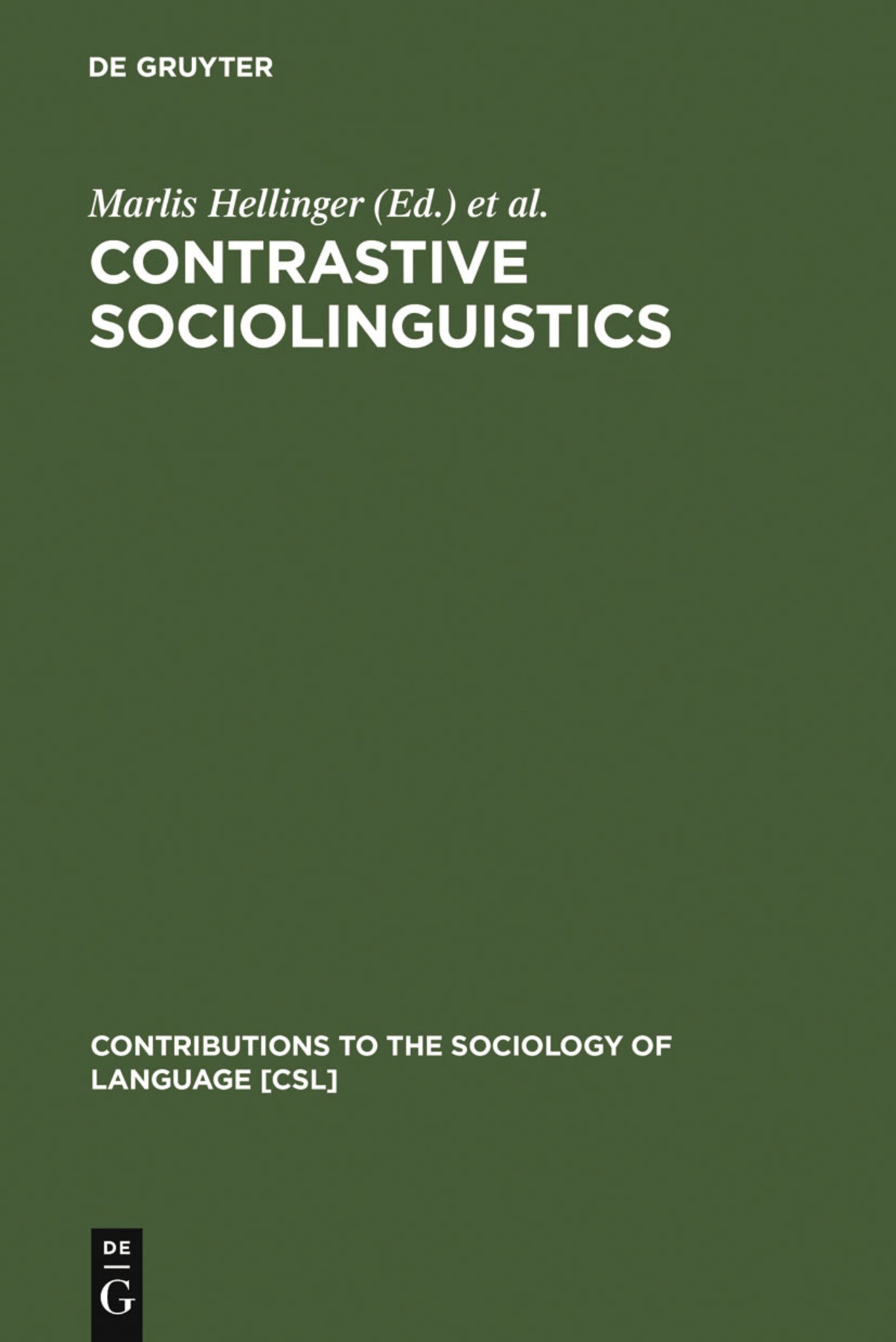 Cover image for Contrastive Sociolinguistics ISBN 9783110149661