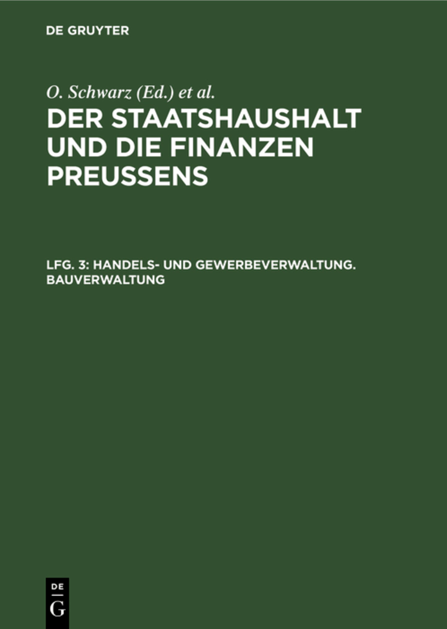 Handels- und Gewerbeverwaltung. Bauverwaltung