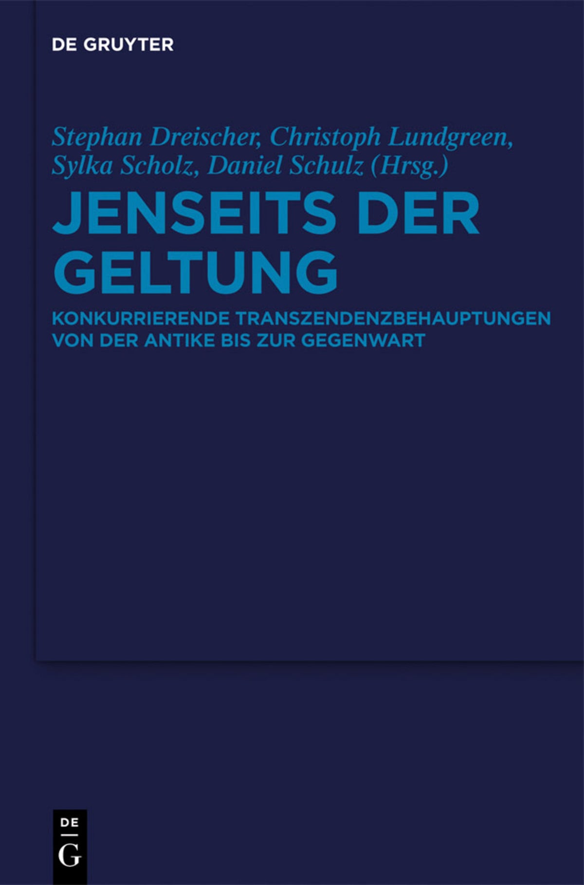 Cover image for Jenseits der Geltung ISBN 9783110303001