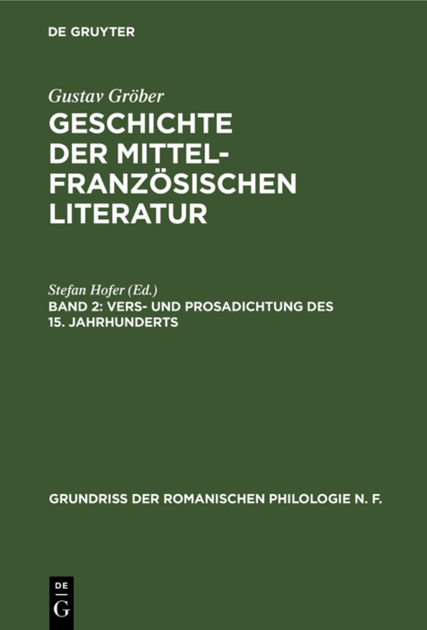 Vers- und Prosadichtung des 15. Jahrhunderts