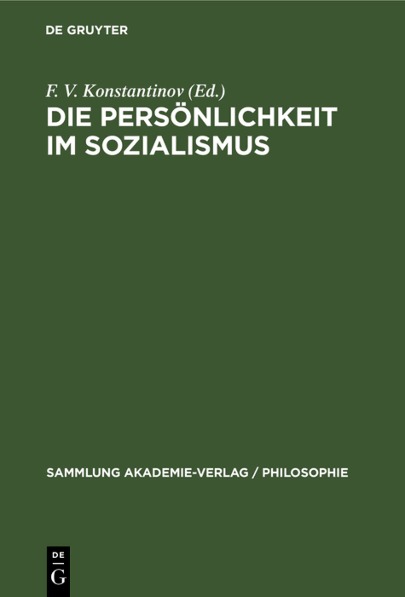 Die Persönlichkeit im Sozialismus