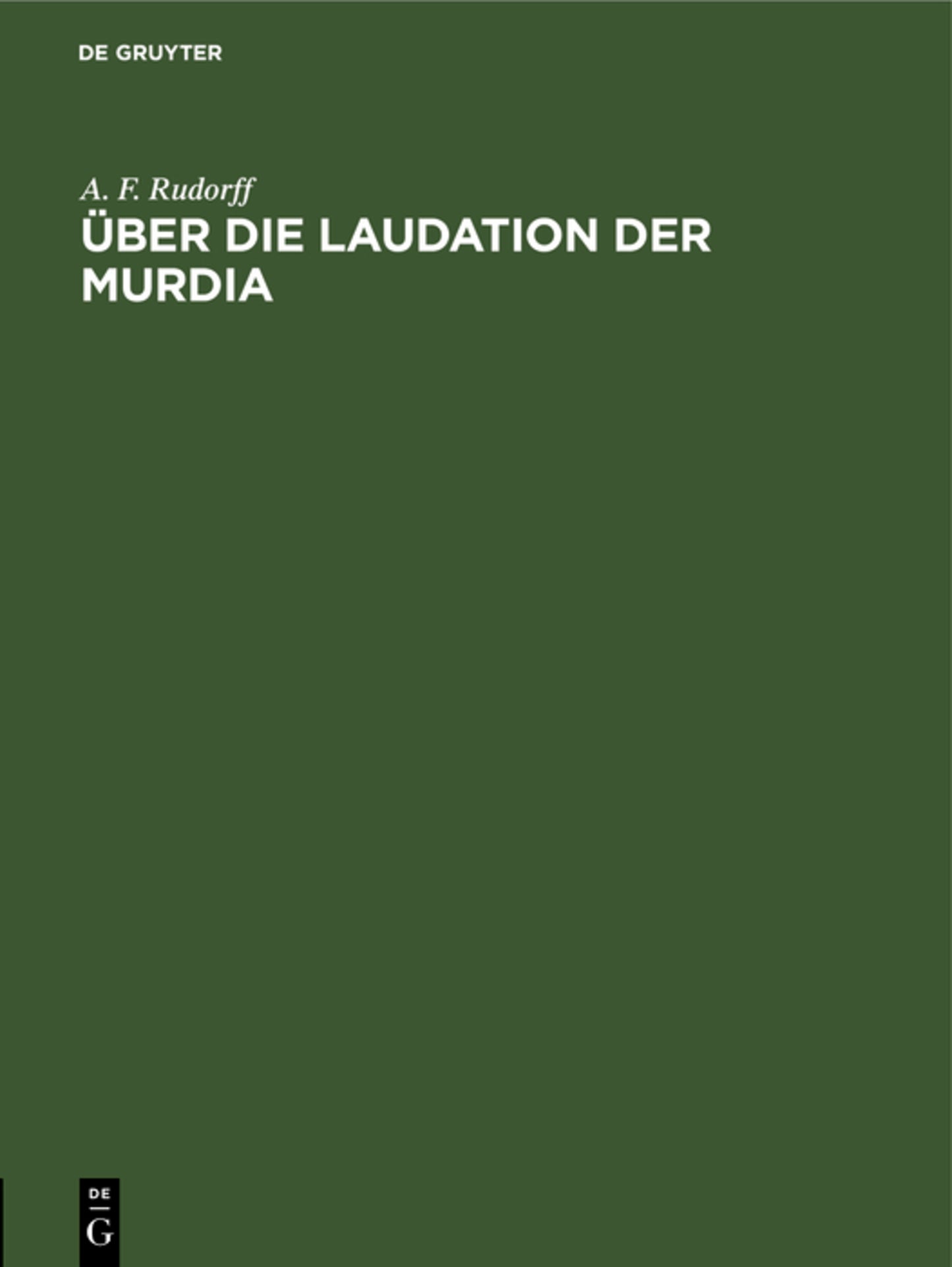 Über die Laudation der Murdia