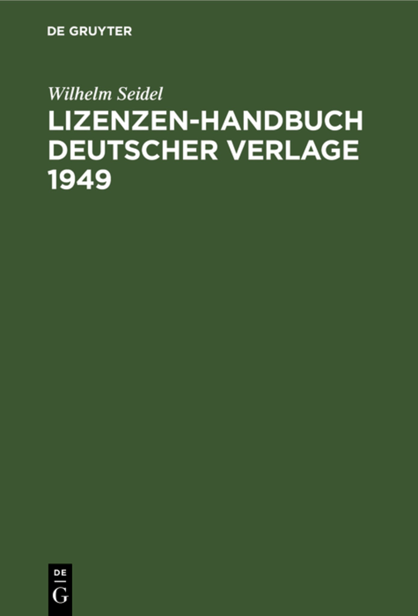 Lizenzen-Handbuch deutscher Verlage 1949