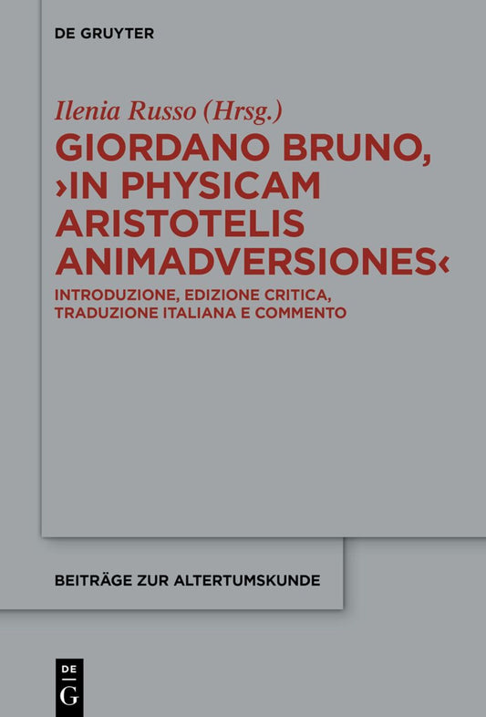 Giordano Bruno, ›In Physicam Aristotelis Animadversiones‹