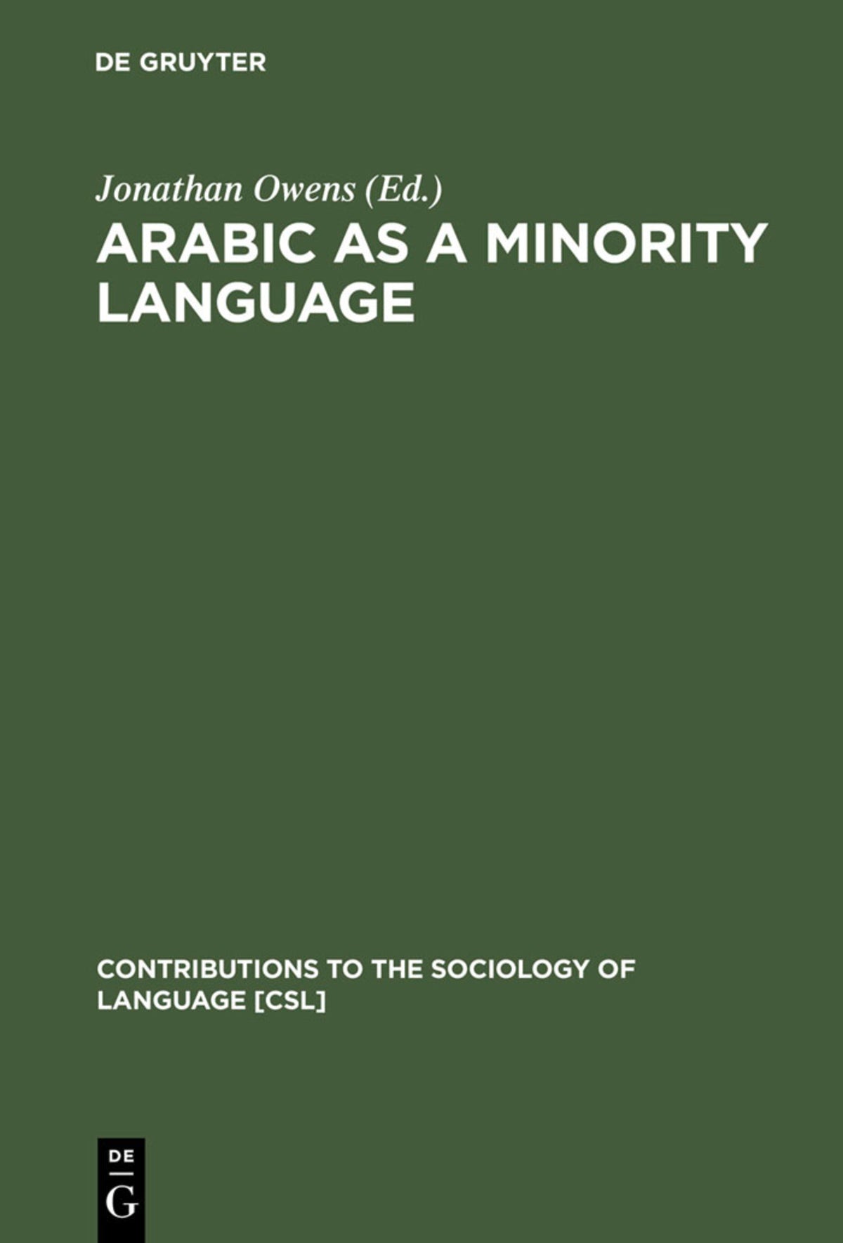 Cover image for Arabic as a Minority Language ISBN 9783110165784